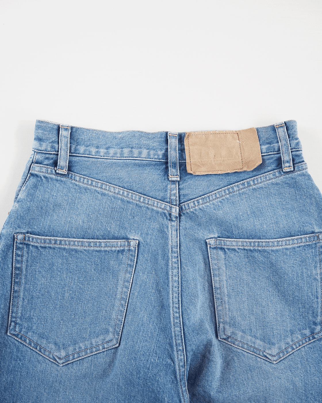13.5 oz Selvage Denim Pants Wide,Used Indigo