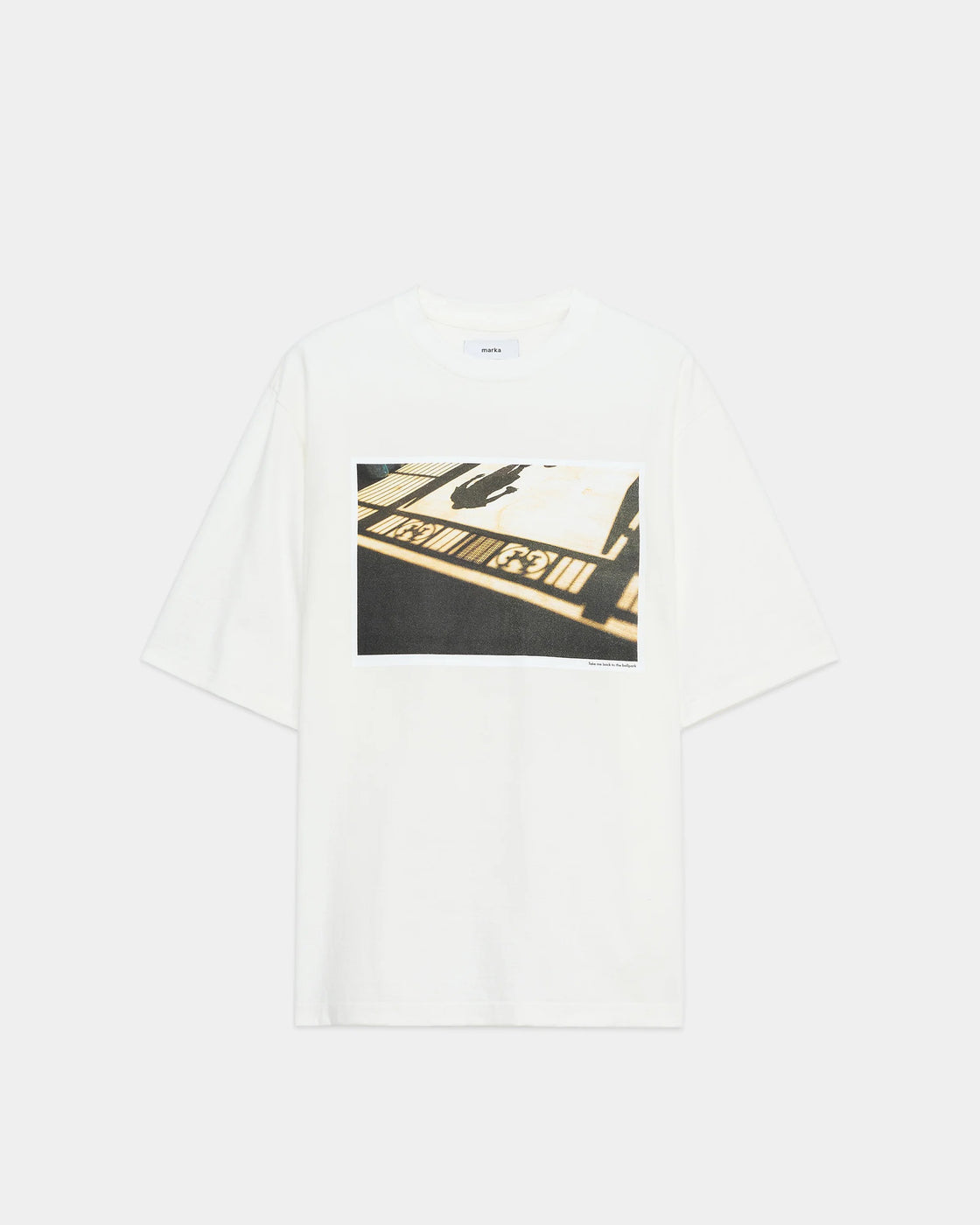14/- round body jersey T-shirt Yuji Takeuchi "SHADOW", White