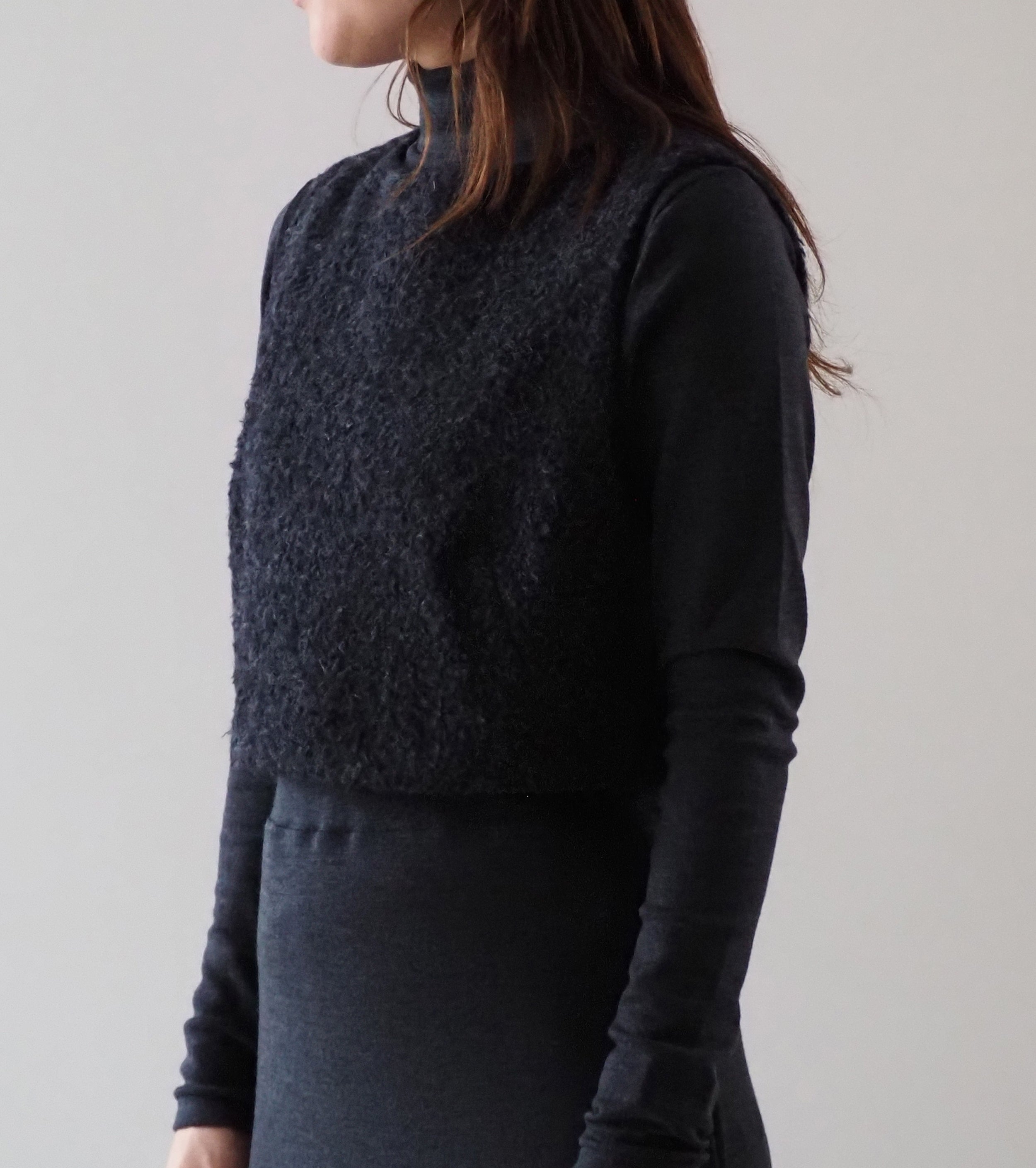 blurhms Brushed Wool Vest,Heather Charcoal