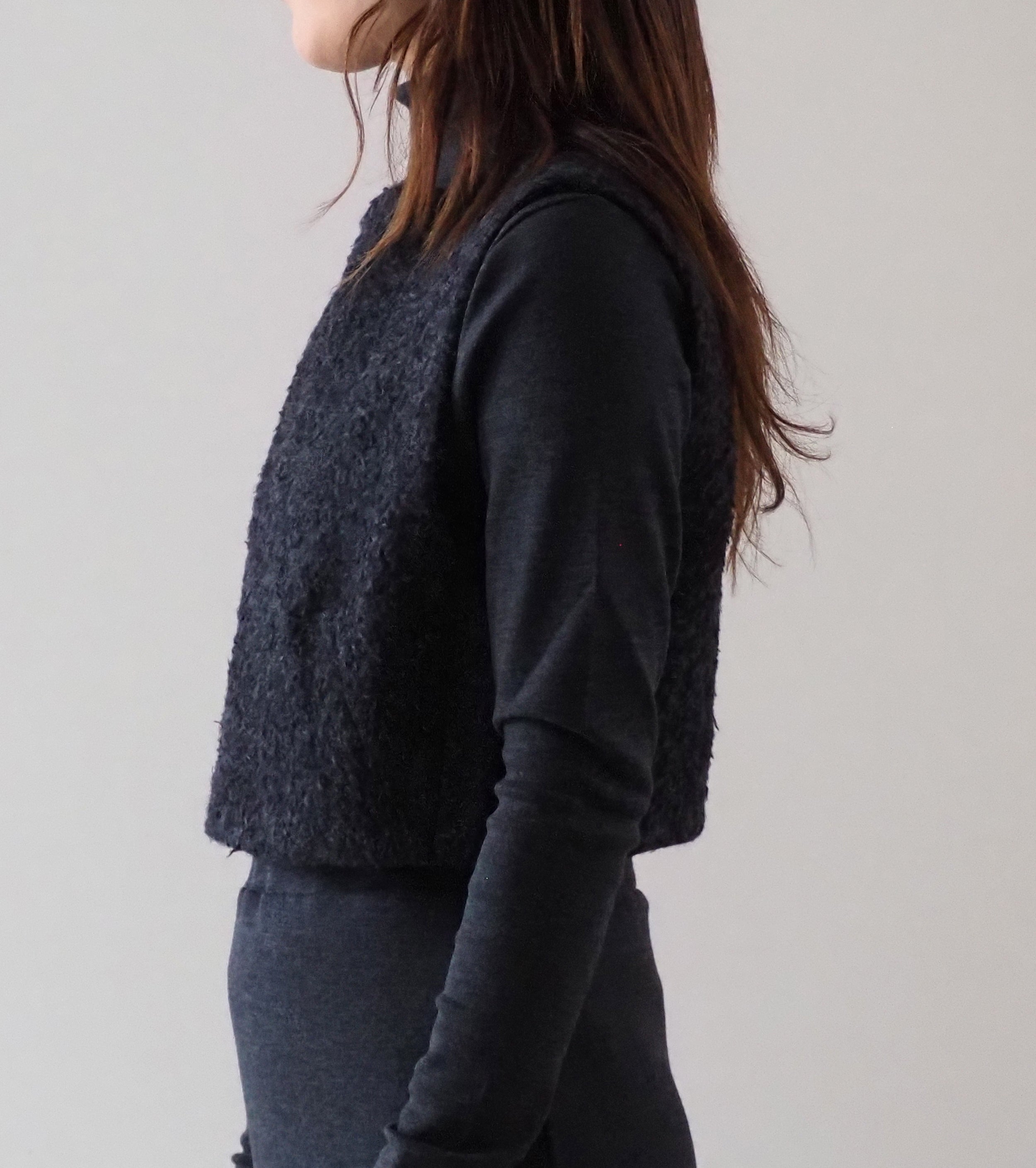 blurhms Brushed Wool Vest,Heather Charcoal