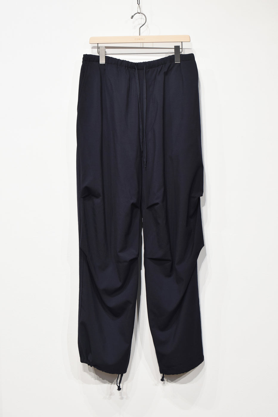 Wool Knee Tucked Pants, Navy