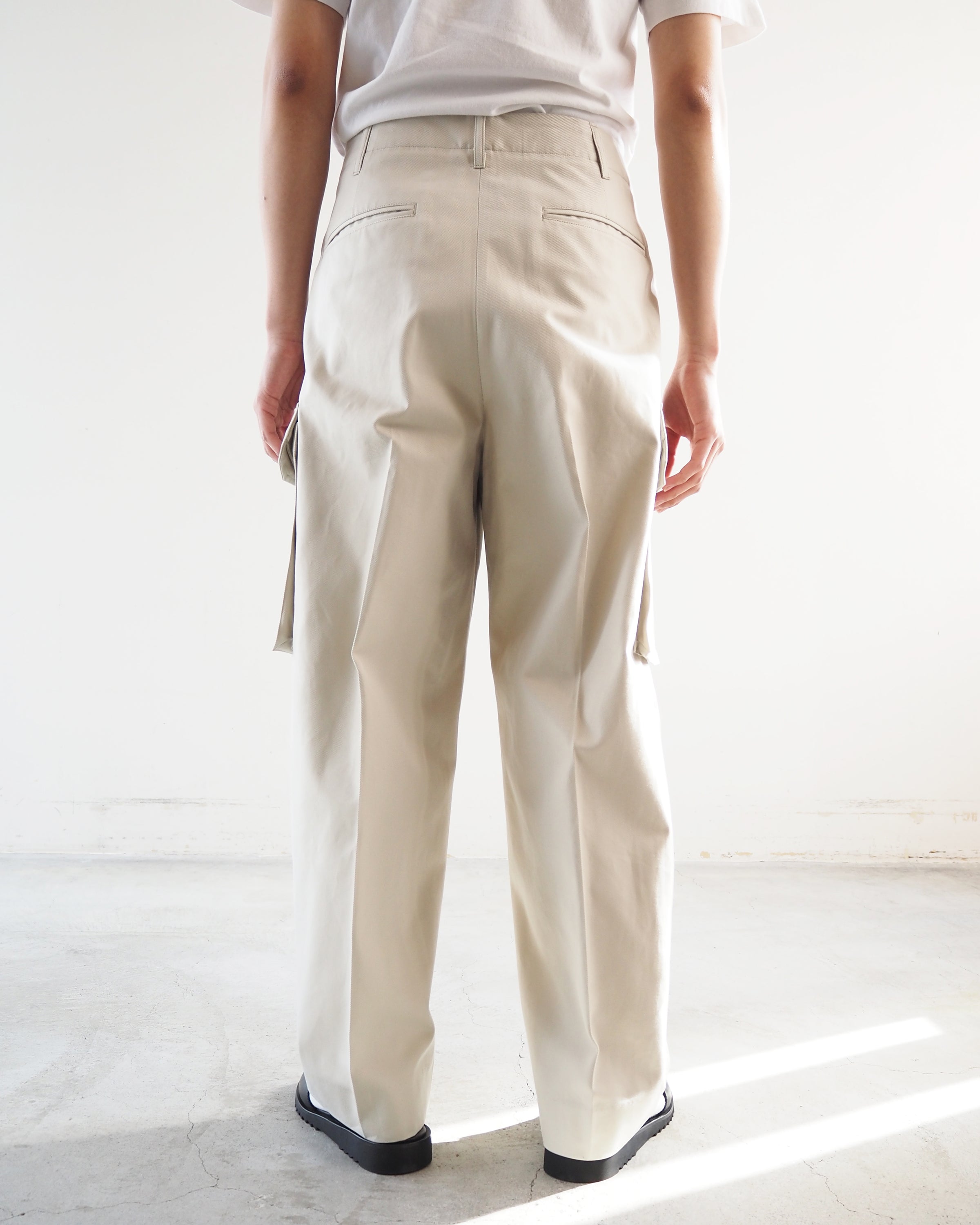 Drill Chambray Super Wide 6P Slacks, Orchid White