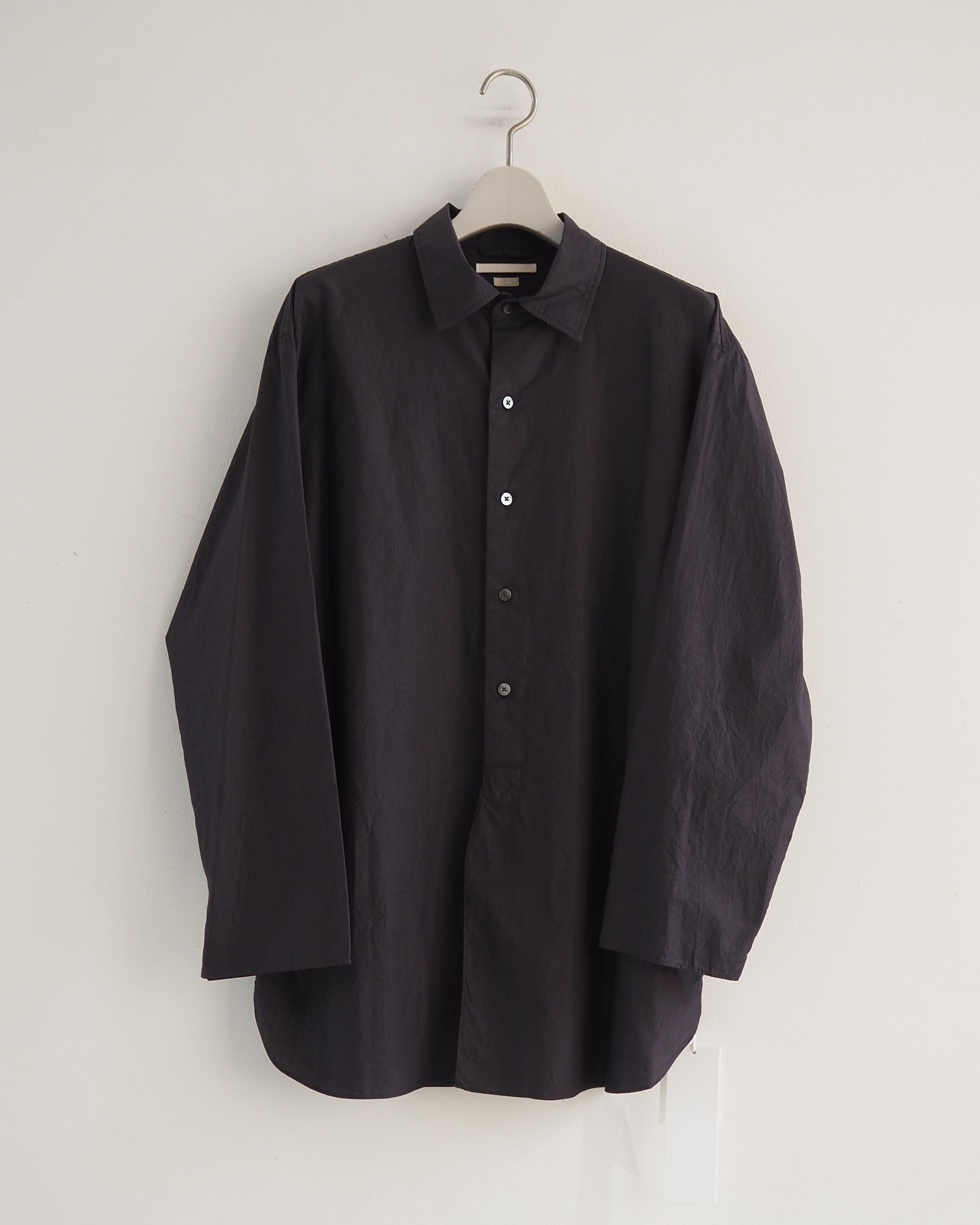 Chambray Cuffless Shirt, Charcoal
