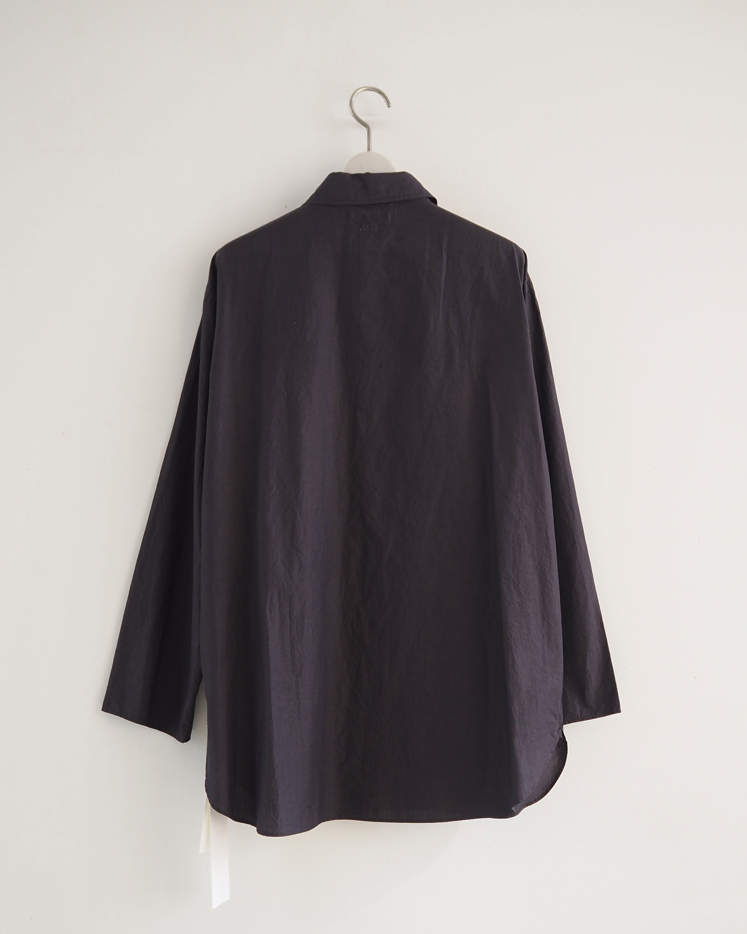 Chambray Cuffless Shirt, Charcoal