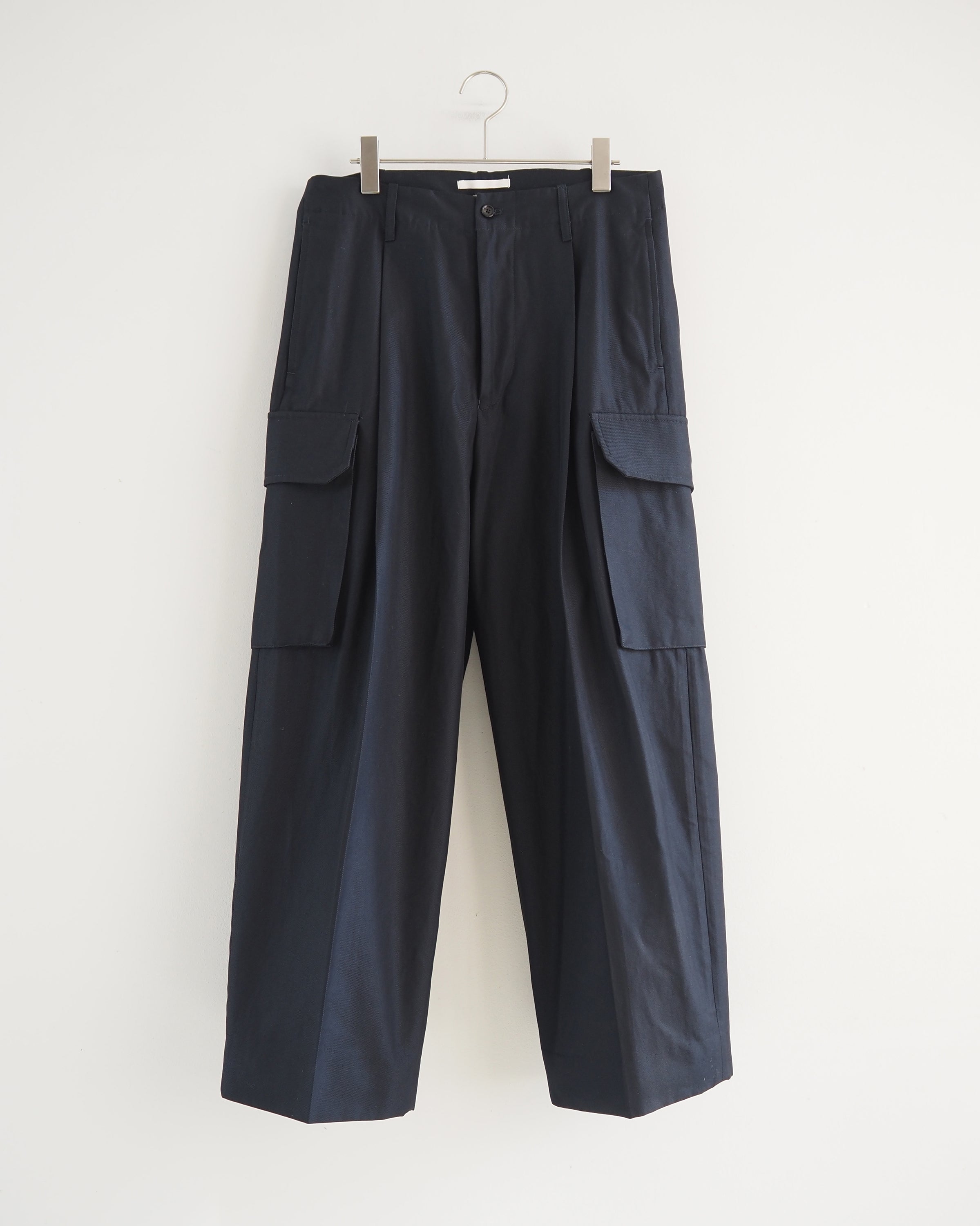 Drill Chambray Super Wide 6P Slacks, Carbon Navy