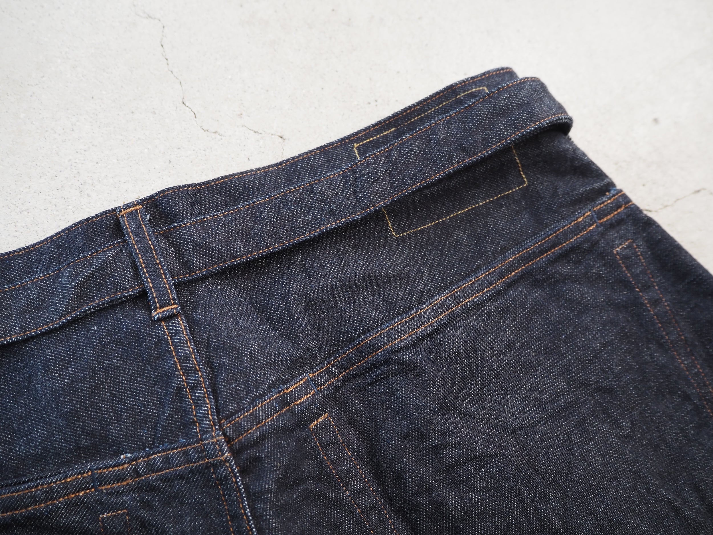 12.9oz Selvage Denim GI-belt Pants, Indigo