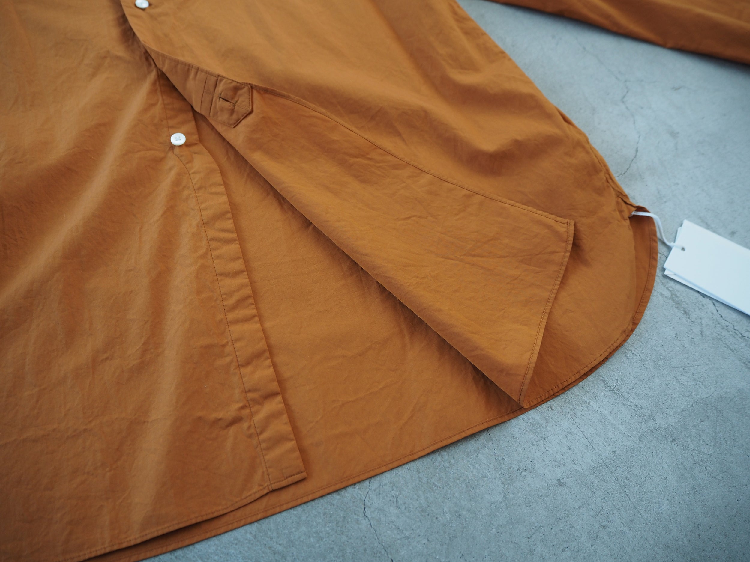 Chambray Cuffless Shirt, Terracotta