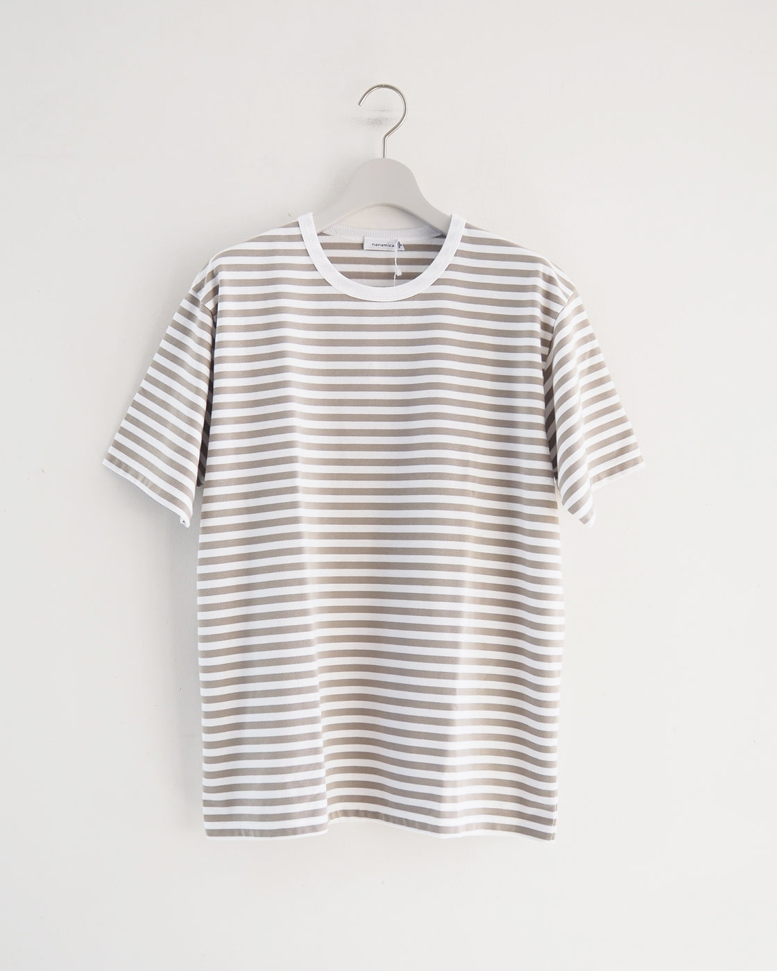 Coolmax Stripe Jersey Tee, Taupe x White