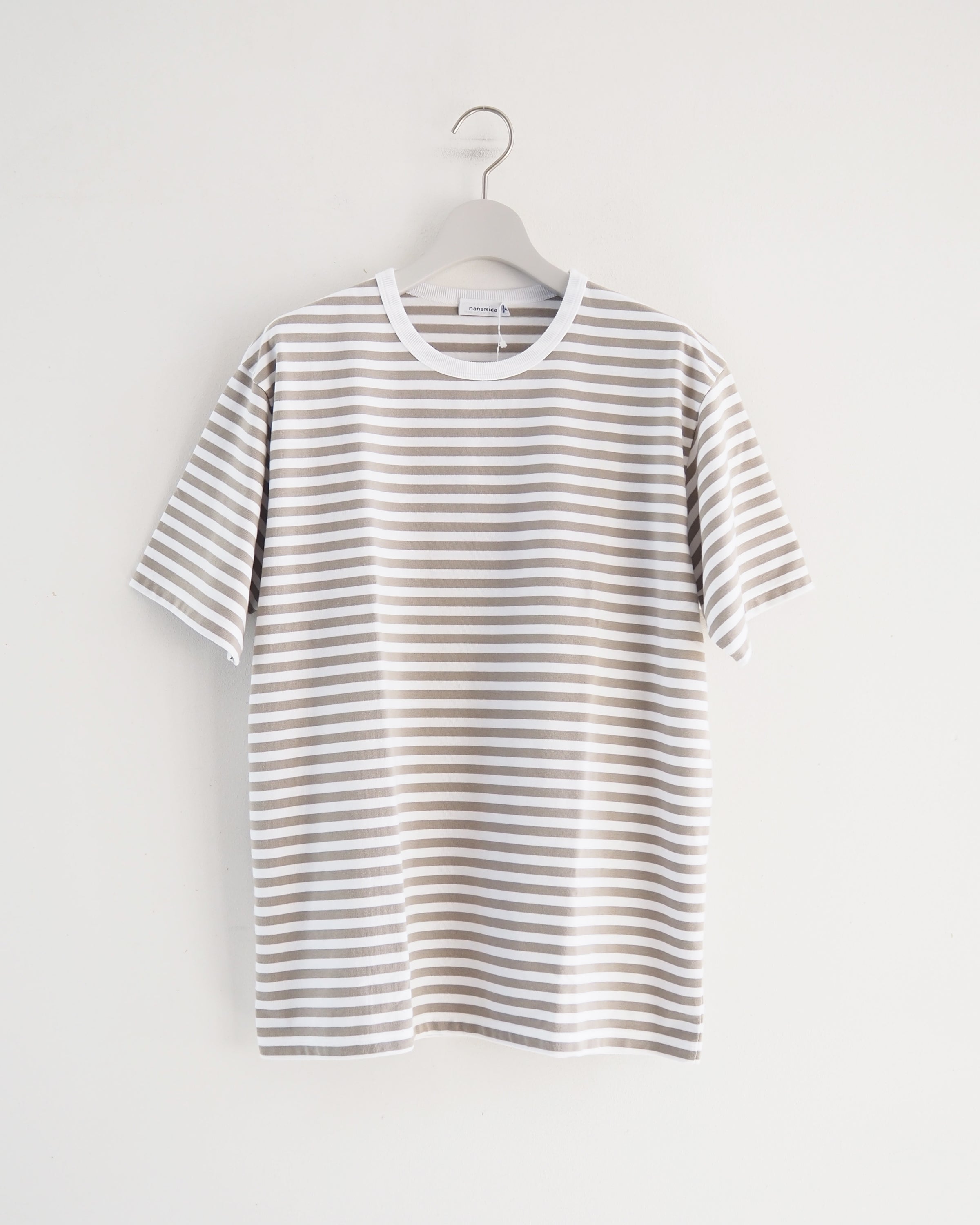 Coolmax Stripe Jersey Tee, Taupe x White