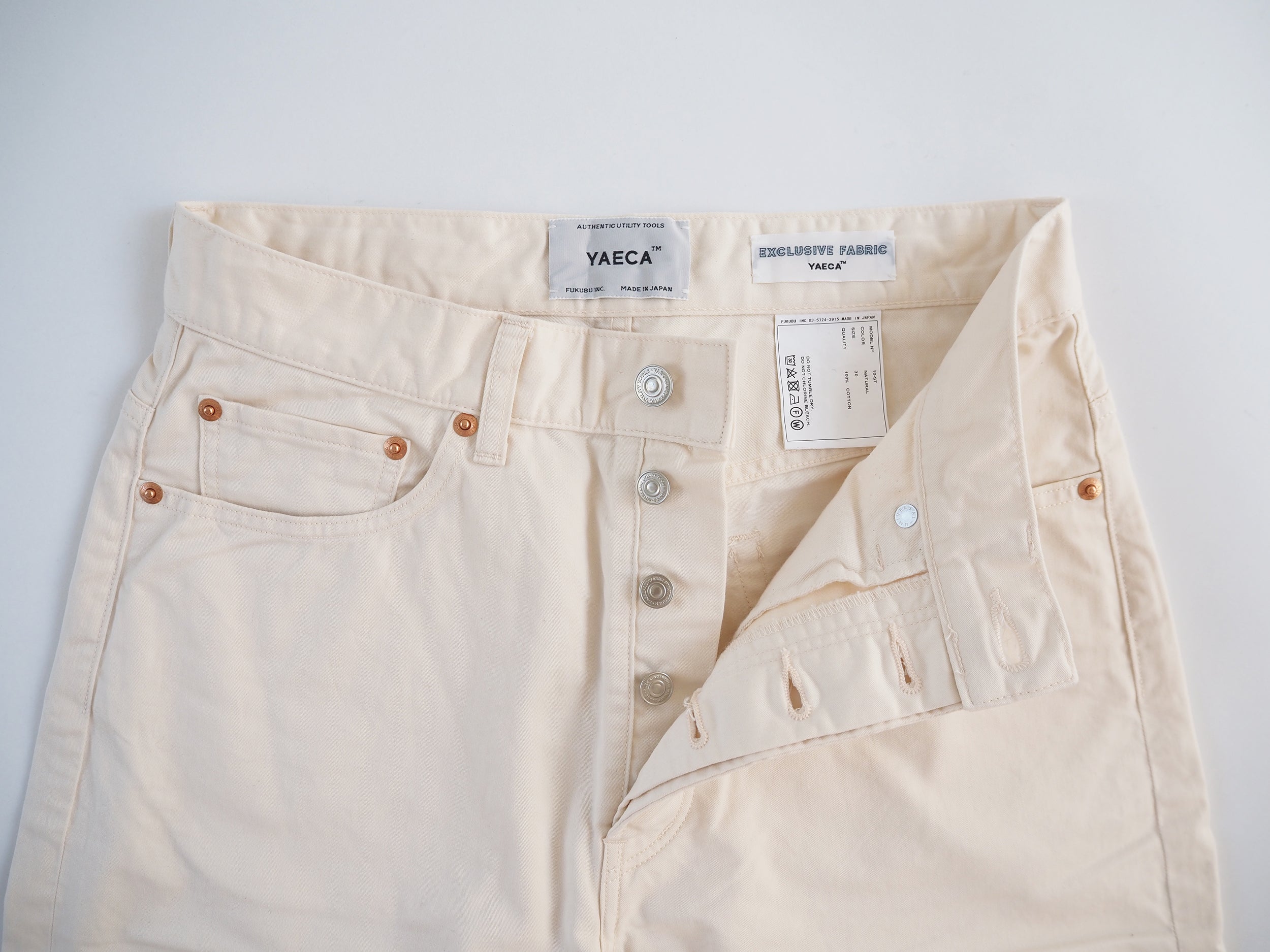 Wide tapered pants, Natural