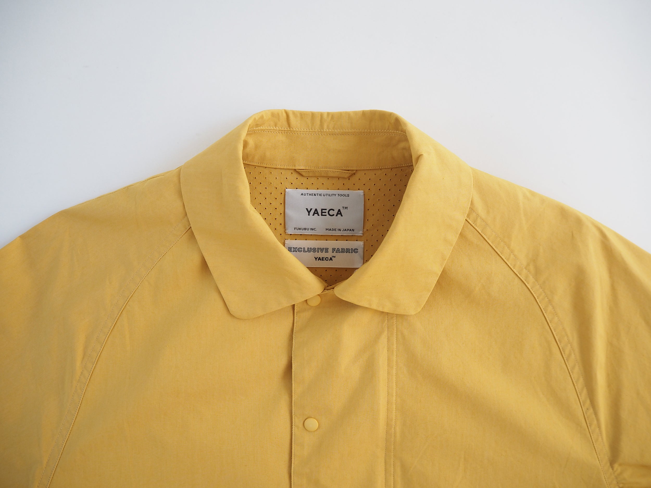 Zip & Button Coat Short, Kusaki Yellow