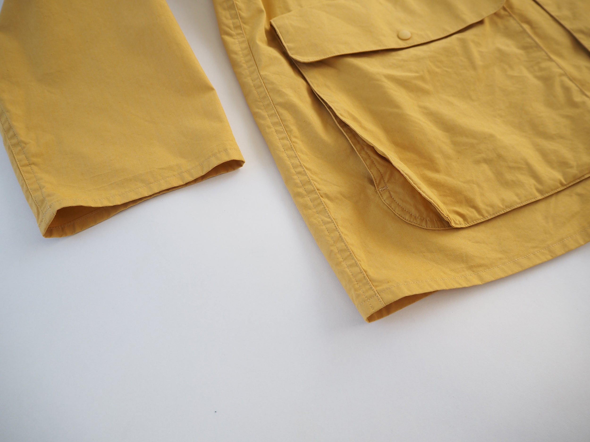 Zip & Button Coat Short, Kusaki Yellow