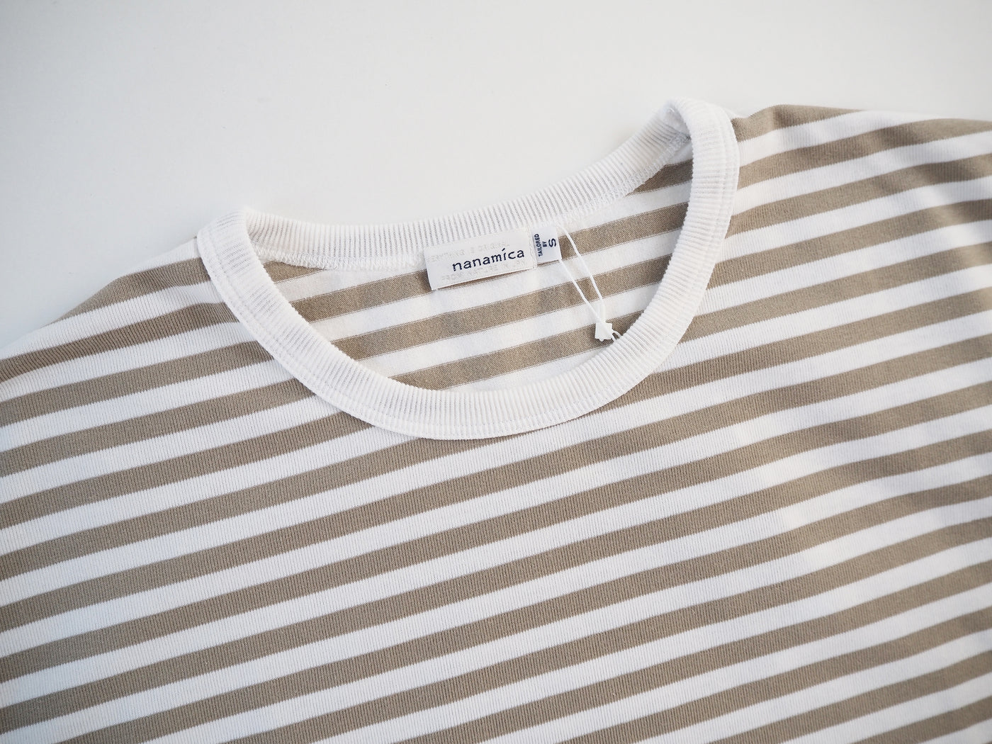 Coolmax Stripe Jersey Tee, Taupe x White