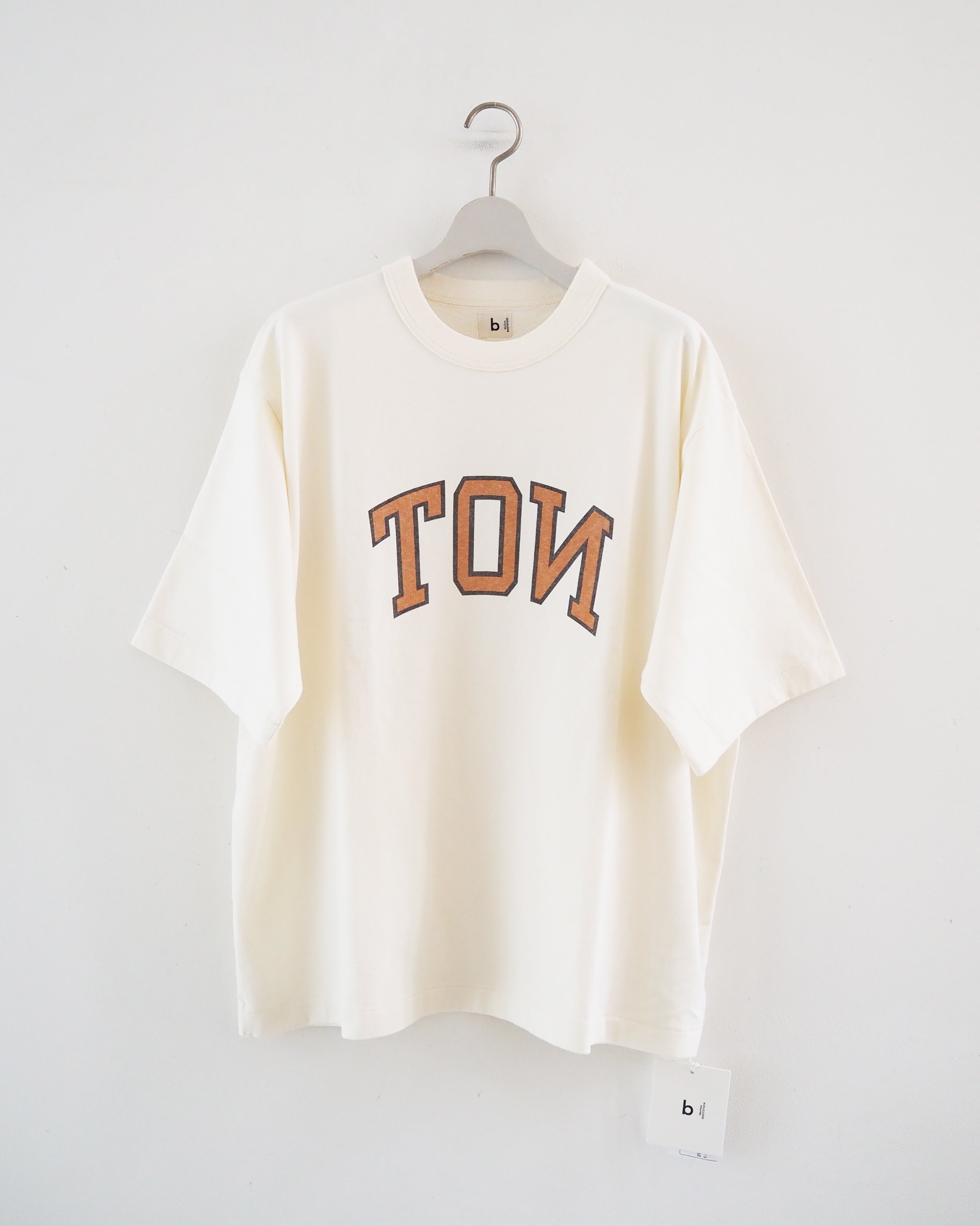 コットンレーヨン88/12プリントティー, Ivory #C – Navyblue
