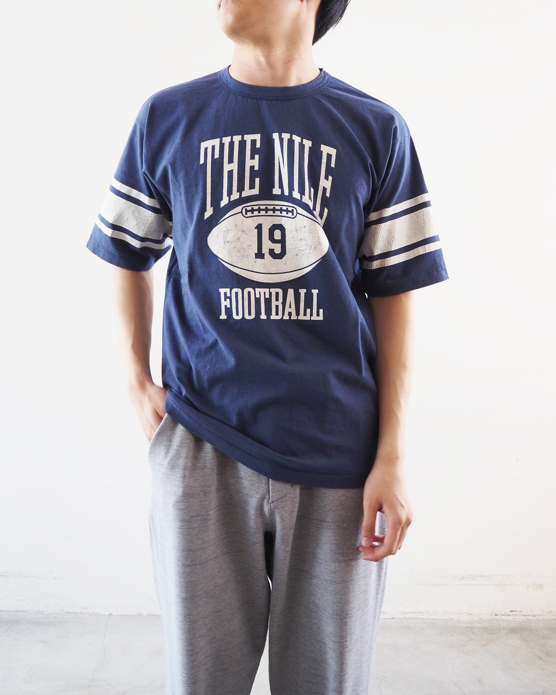 Football Short-Sleeved Tee Shirt, Navy