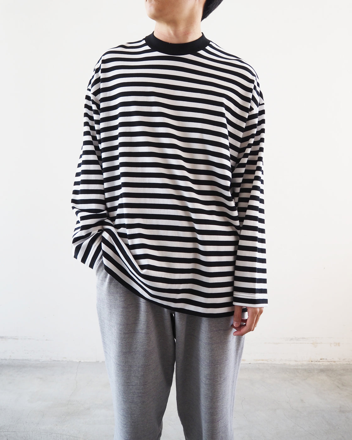 Box Tee Long Sleeve, Black x White