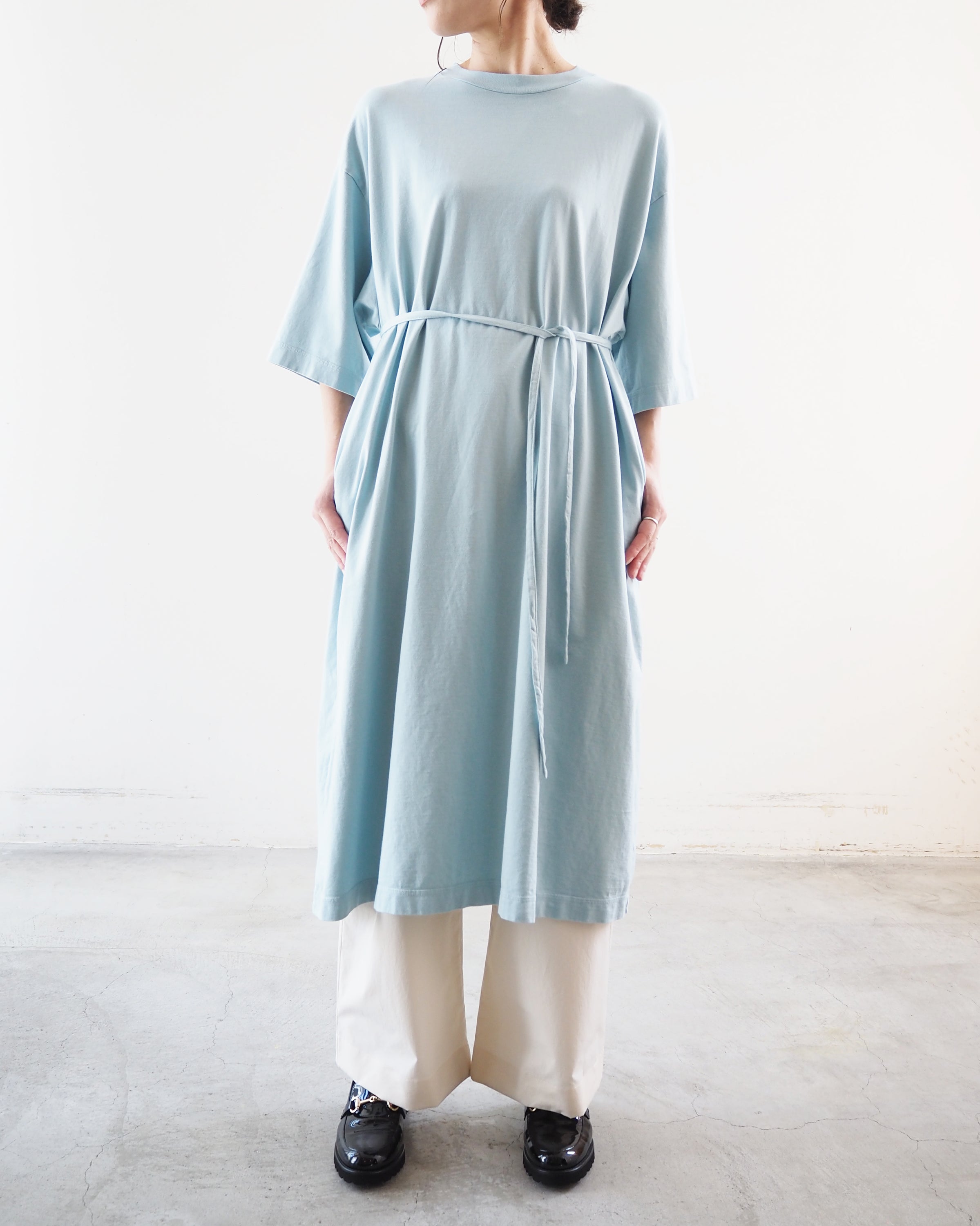 high gauge plating Dress, Mint Blue