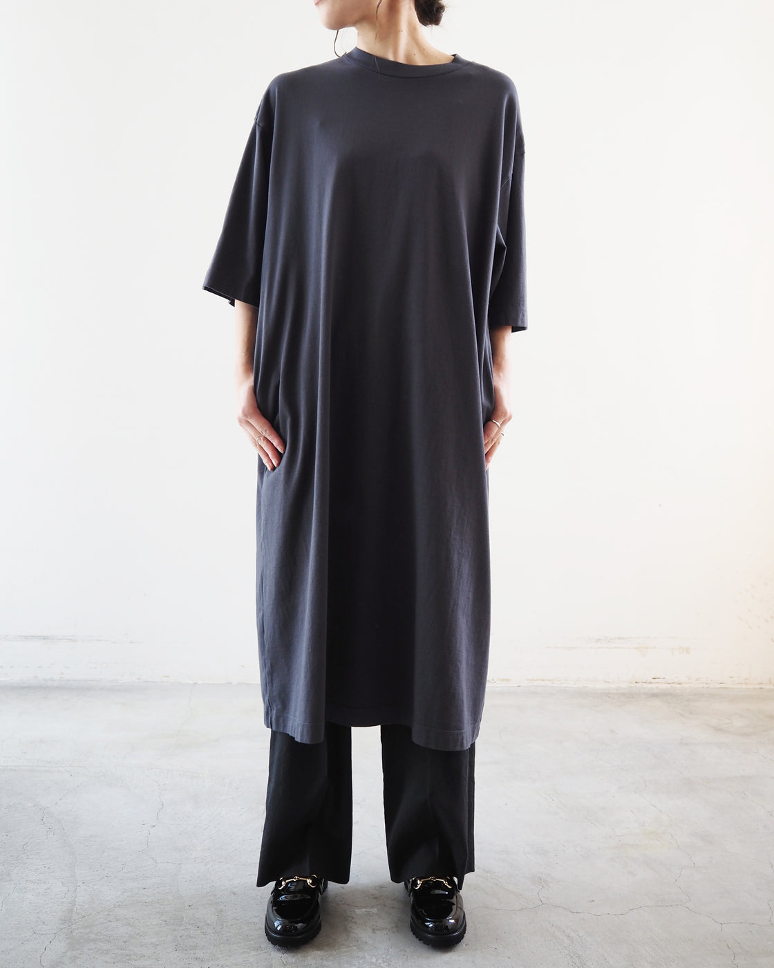 high gauge plating Dress, Charcoal
