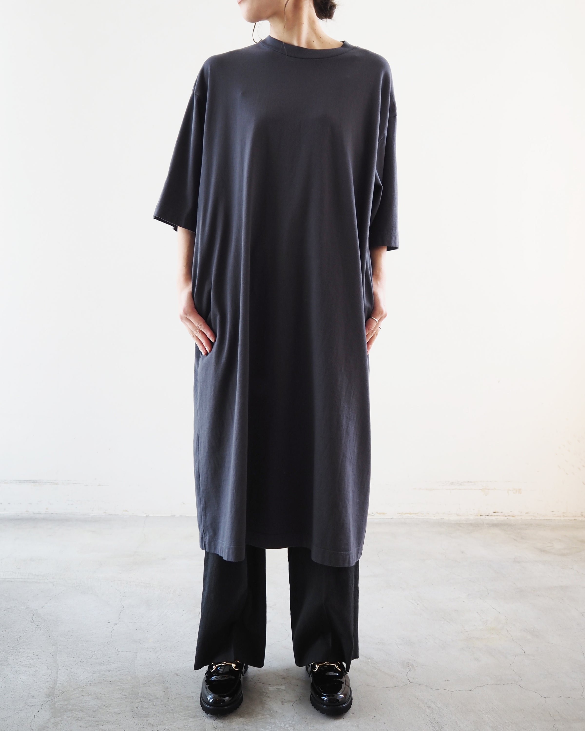 high gauge plating Dress, Charcoal