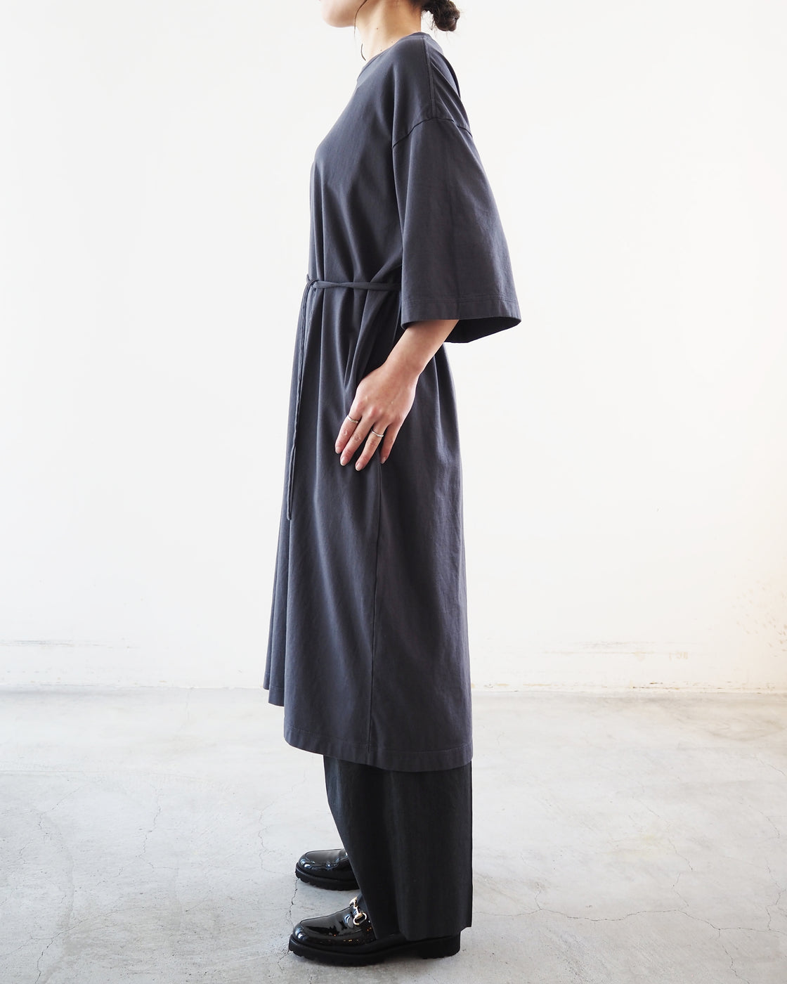high gauge plating Dress, Charcoal