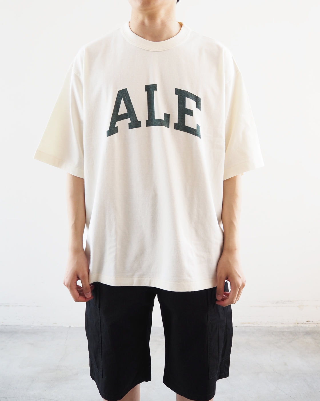 Cotton Rayon 88/12 Printed Tee, Ivory #B