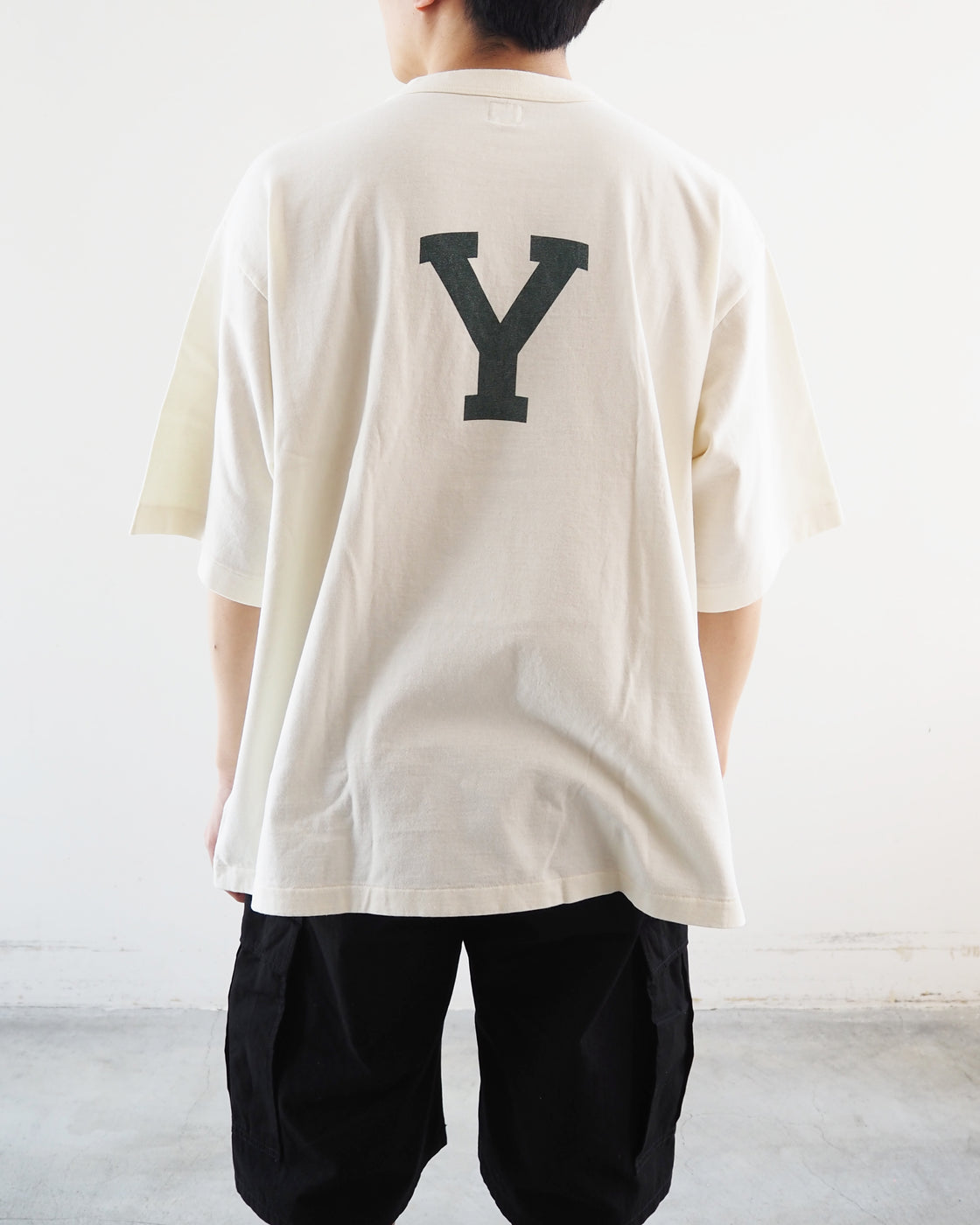 Cotton Rayon 88/12 Printed Tee, Ivory #B