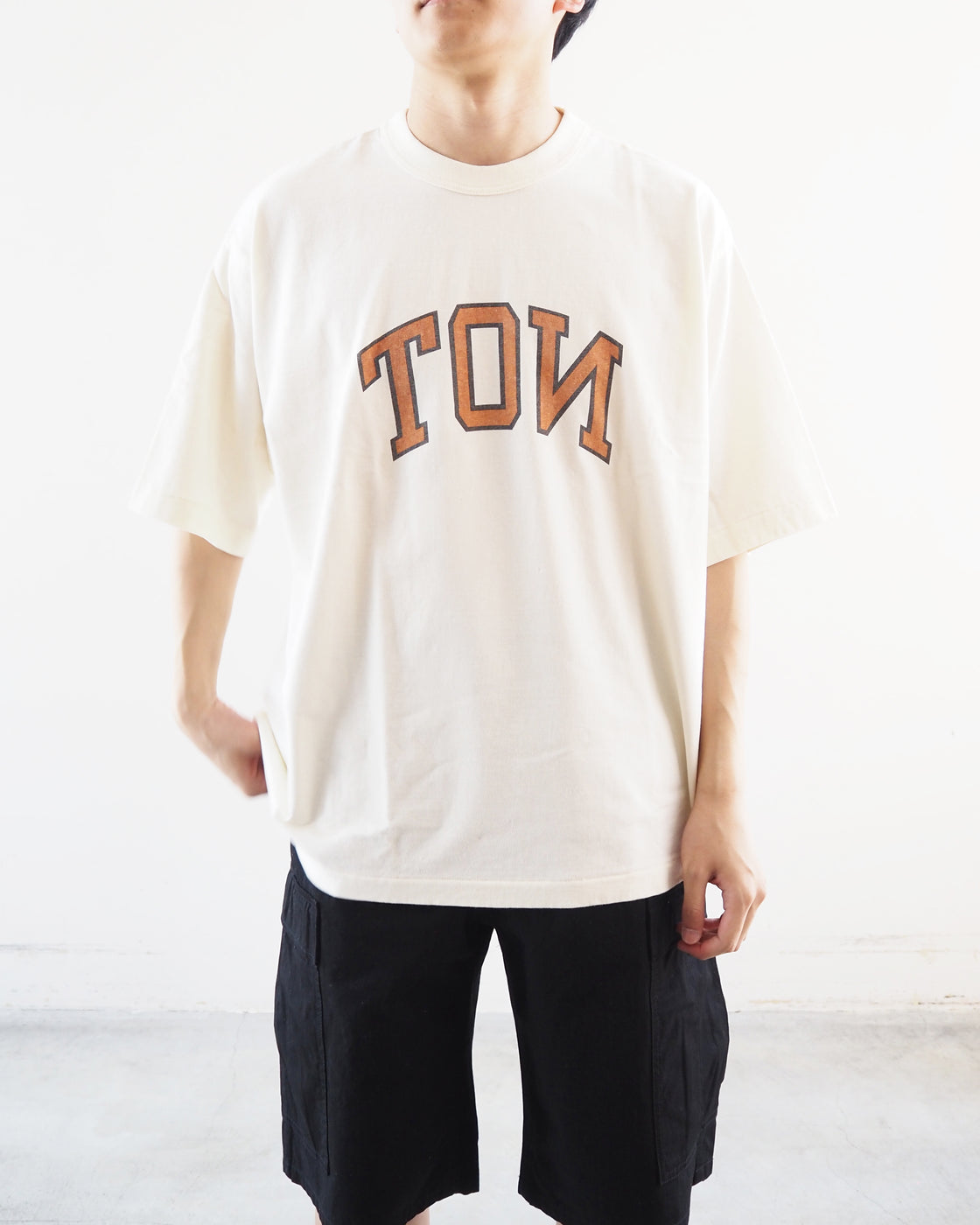 Cotton Rayon 88/12 Printed Tee, Ivory #C