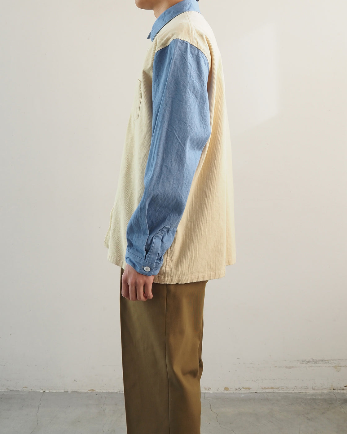 DENIM×Corduroy Shirts, White