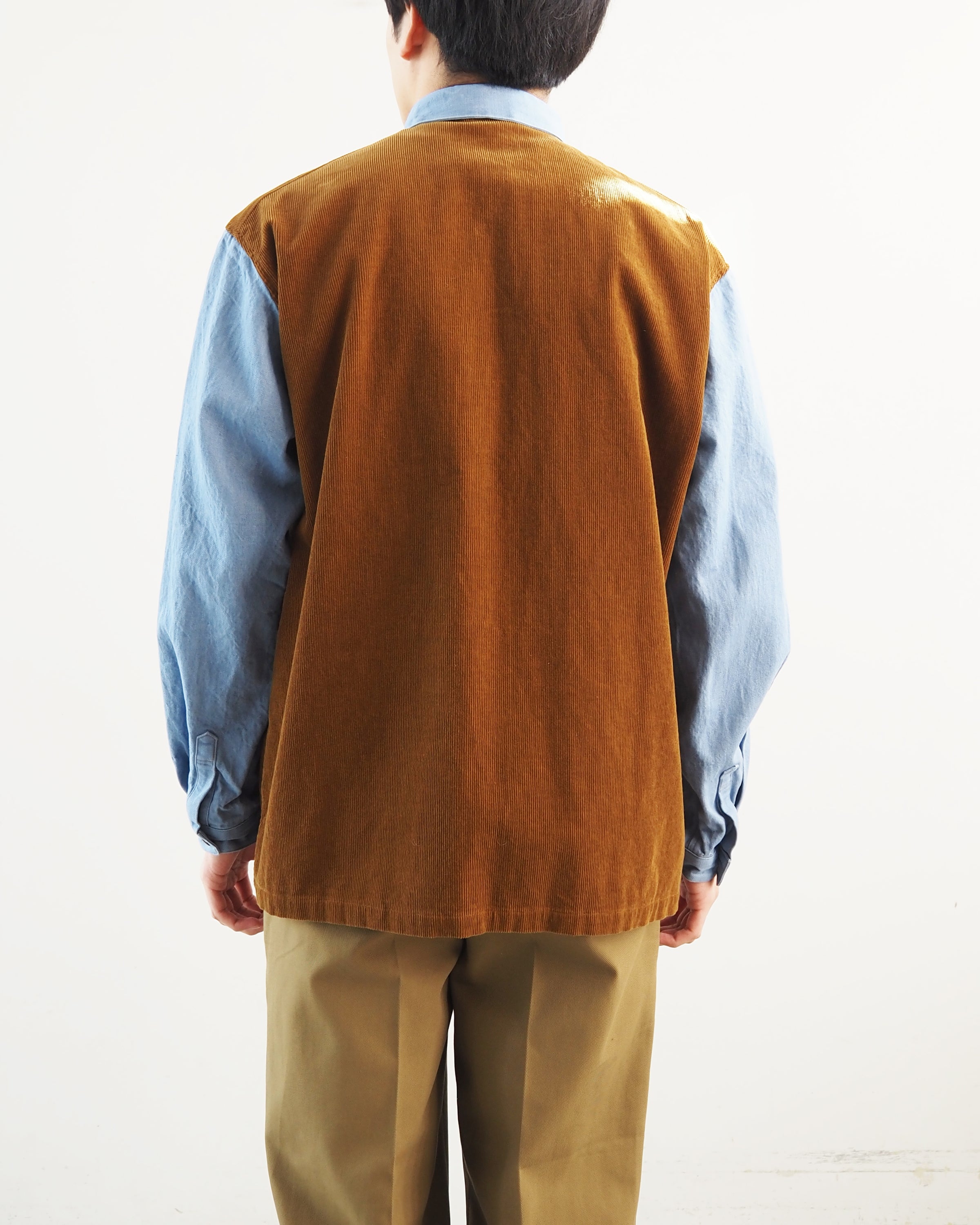 DENIM×Corduroy Shirts, Brown