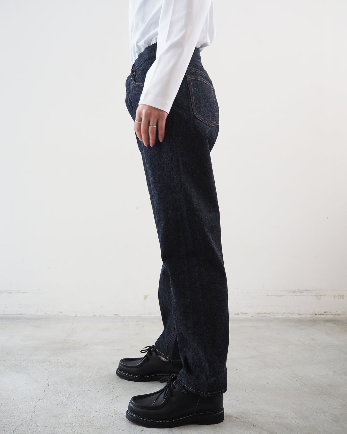Wide tapered denim, Indigo