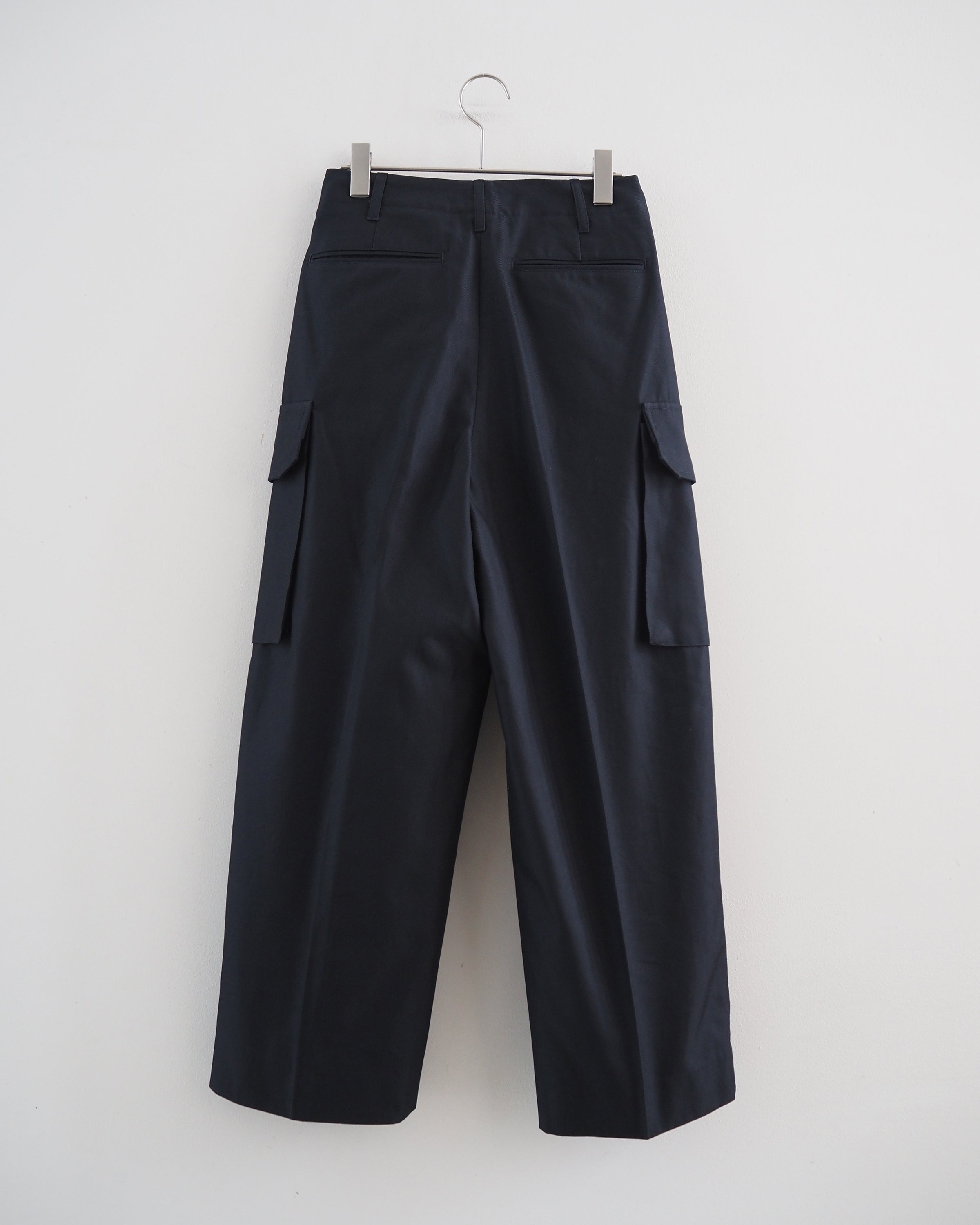 Drill Chambray Super Wide 6P Slacks, Carbon Navy