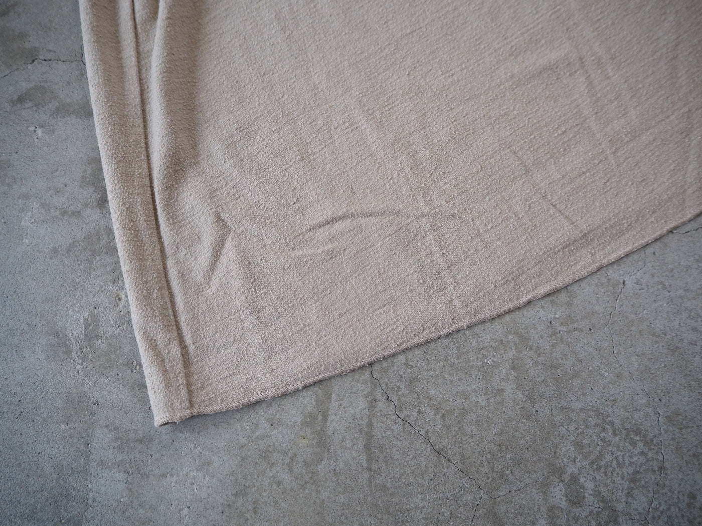 raw silk plain-jersey gathered dress, Flax Beige