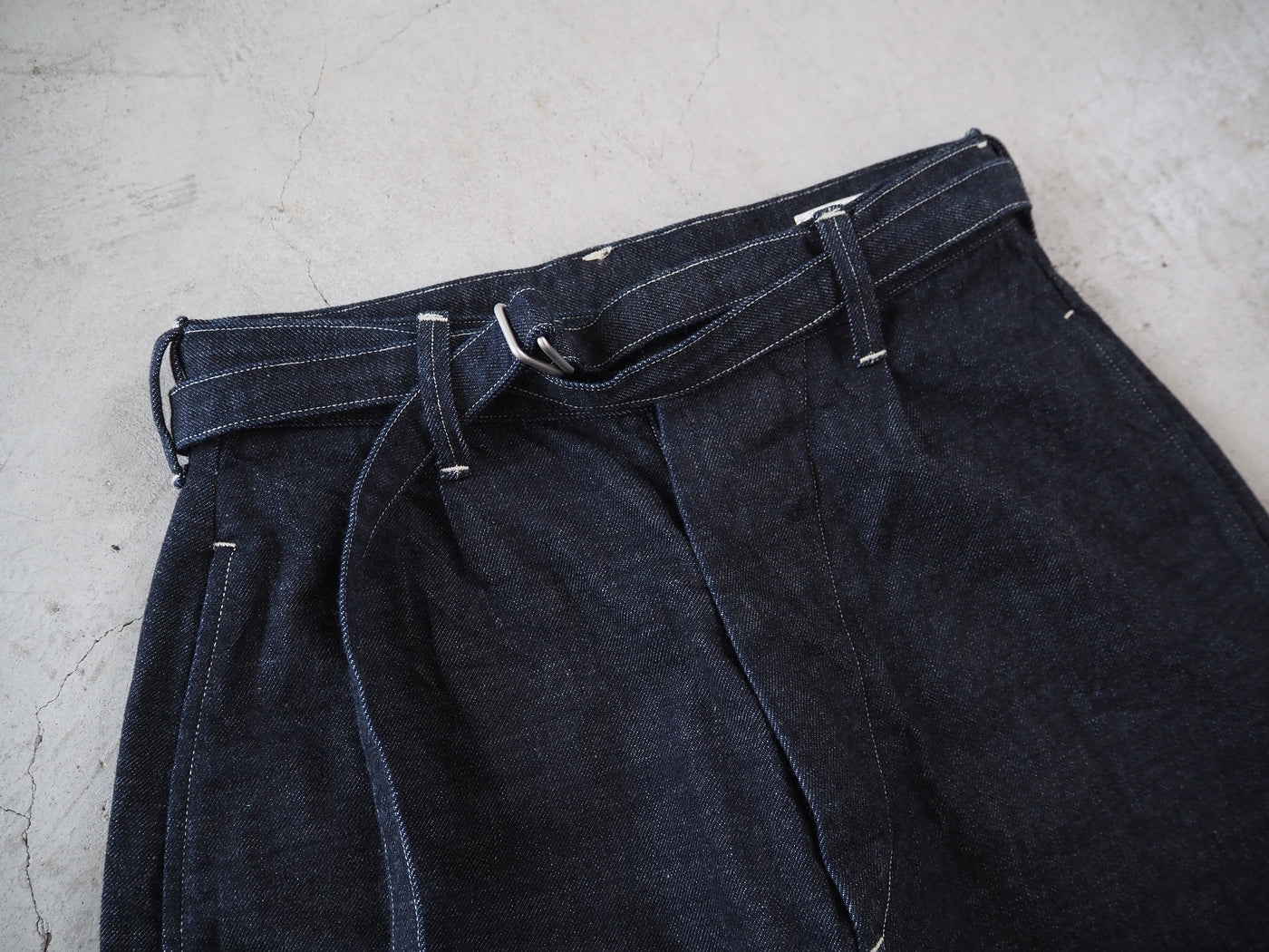 12.9oz Selvage Denim Narrow-belt Pants, Indigo