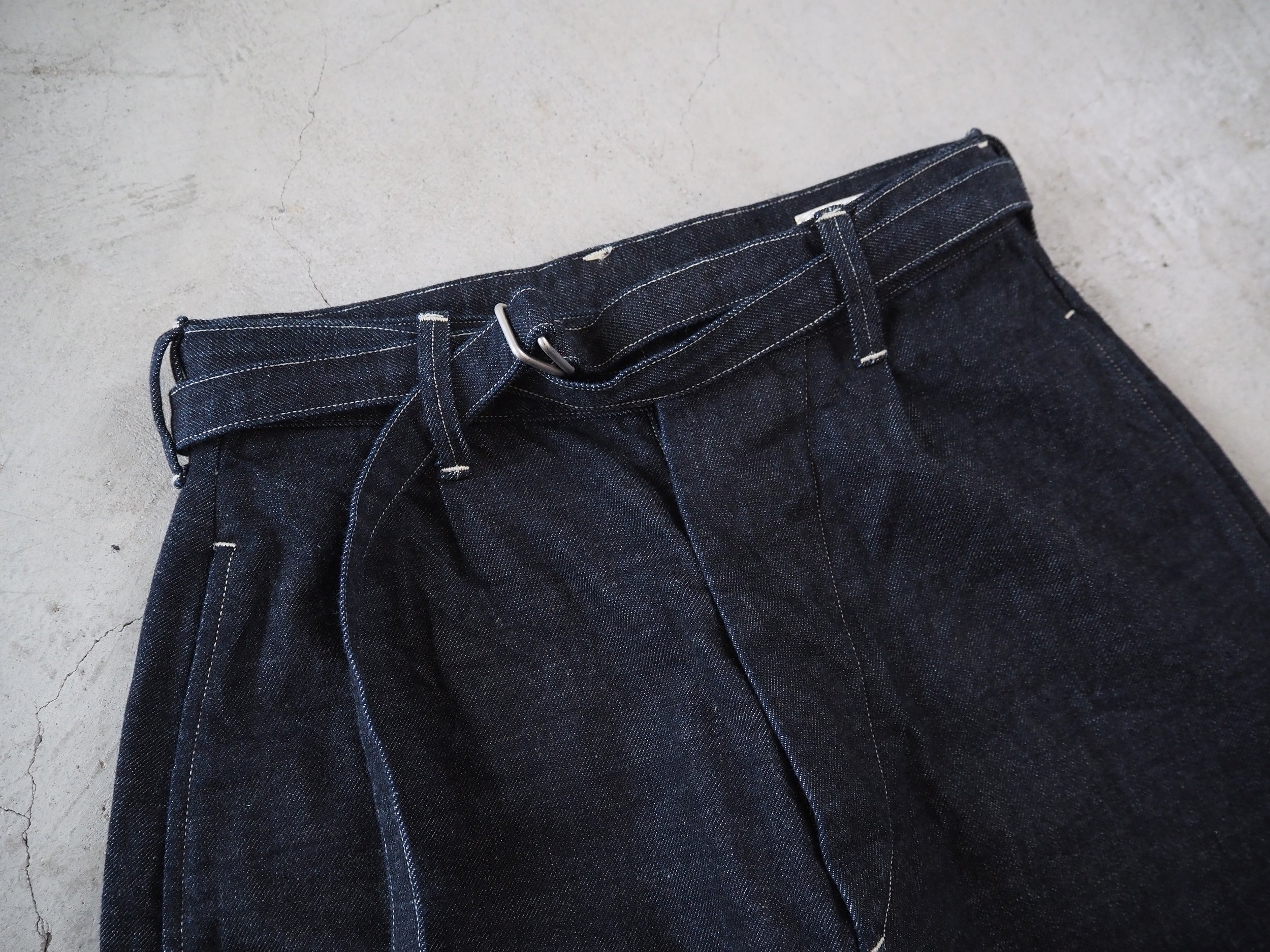 12.9oz Selvage Denim Narrow-belt Pants, Indigo