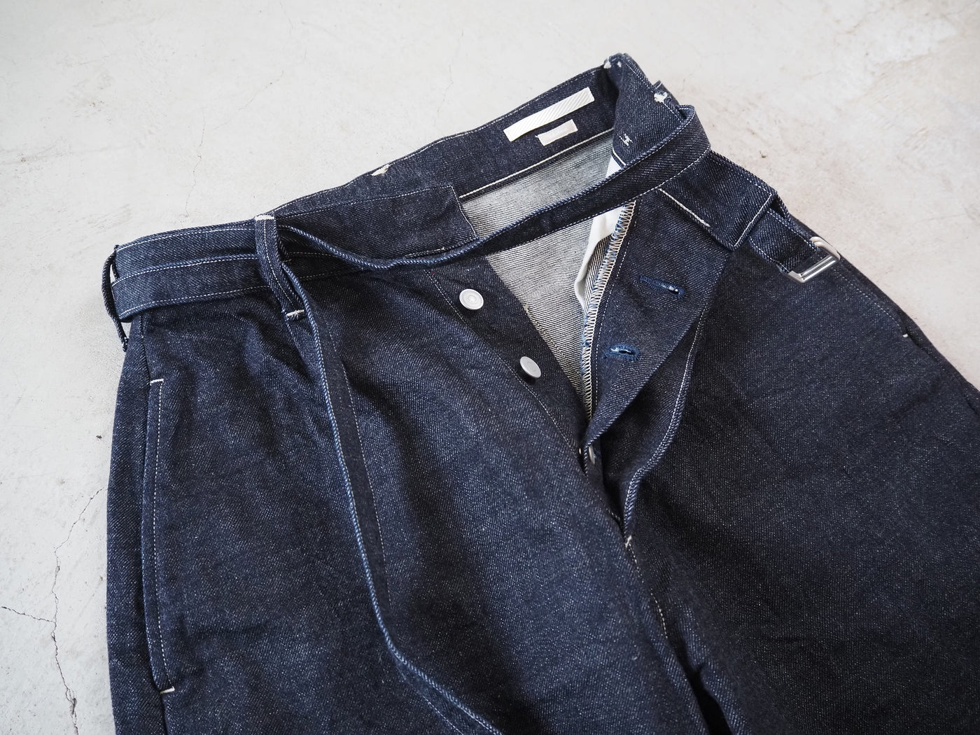 12.9oz Selvage Denim Narrow-belt Pants, Indigo