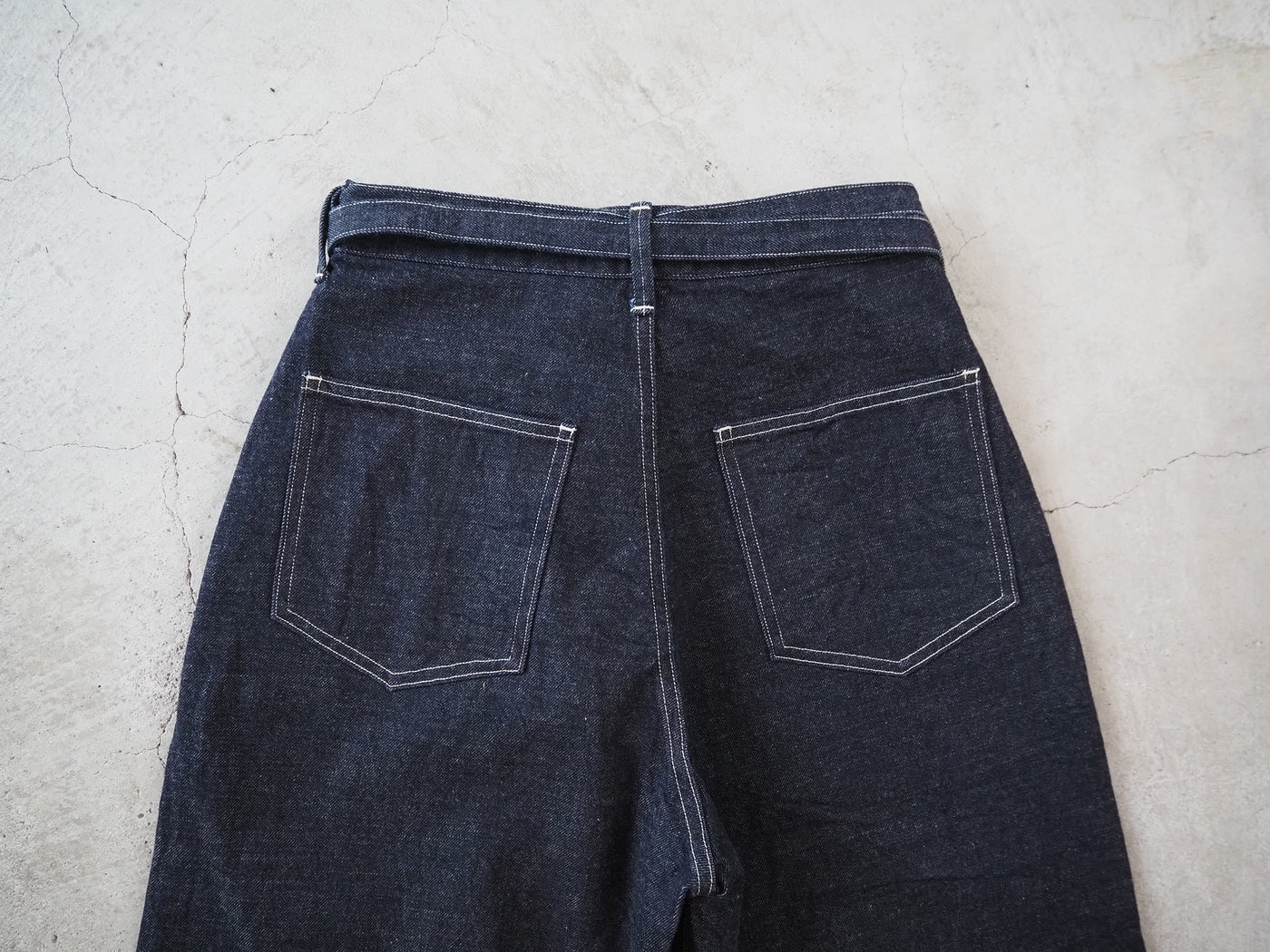 12.9oz Selvage Denim Narrow-belt Pants, Indigo