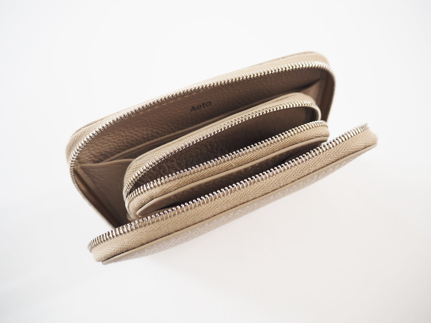 Round wallet, Gray Beige