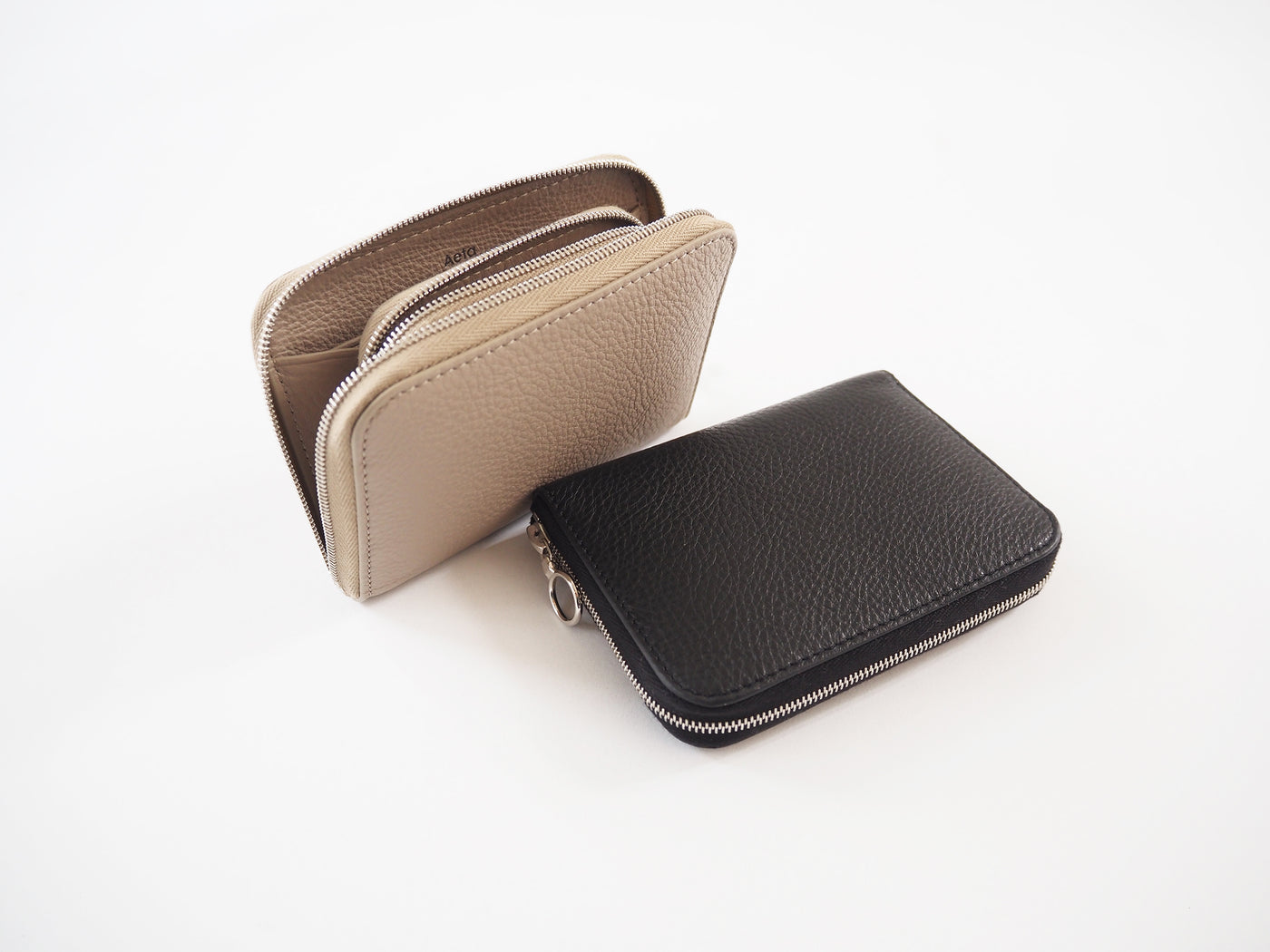 Round wallet, Gray Beige