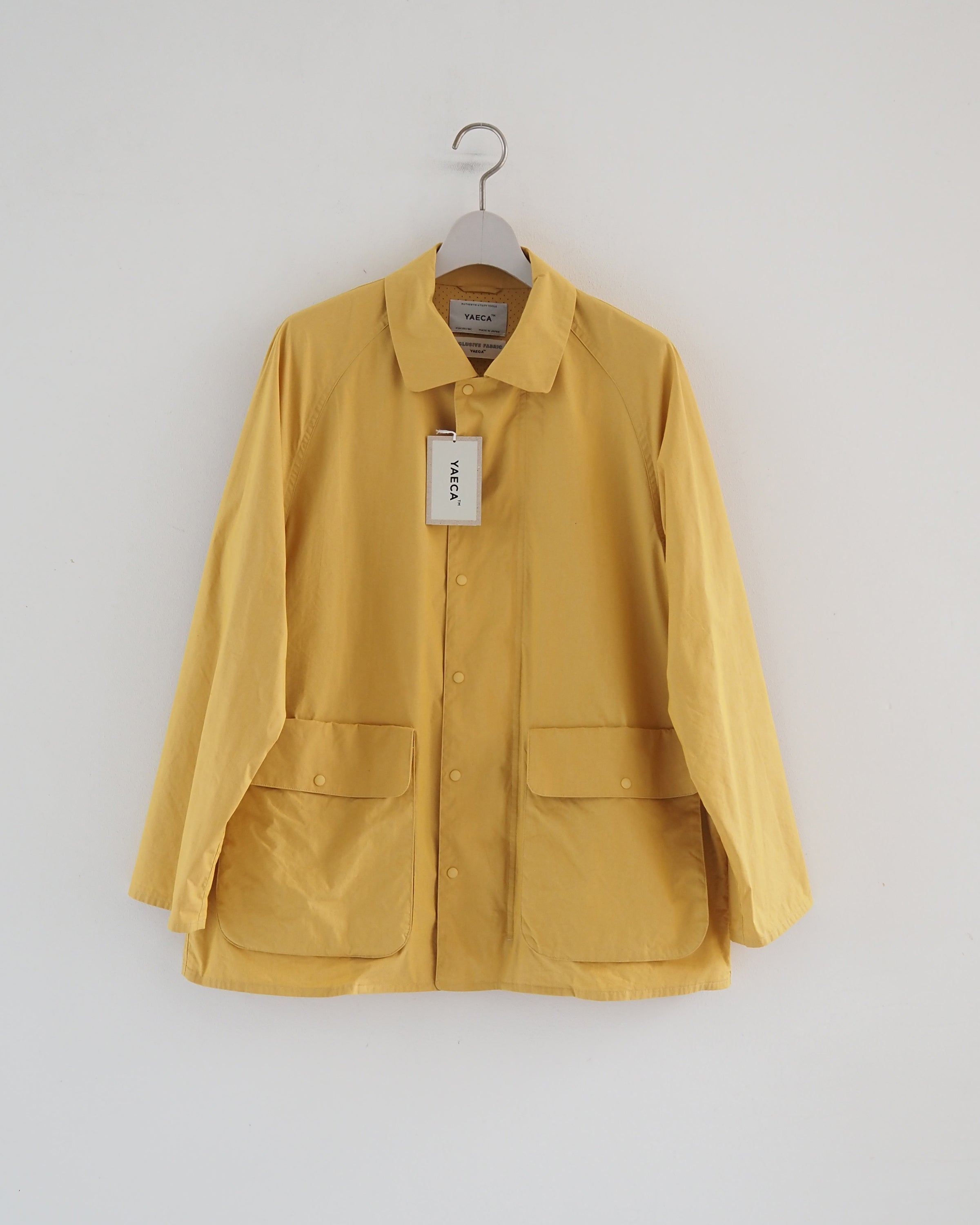 Zip & Button Coat Short, Kusaki Yellow