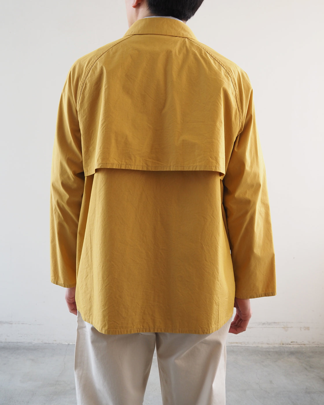 Zip & Button Coat Short, Kusaki Yellow