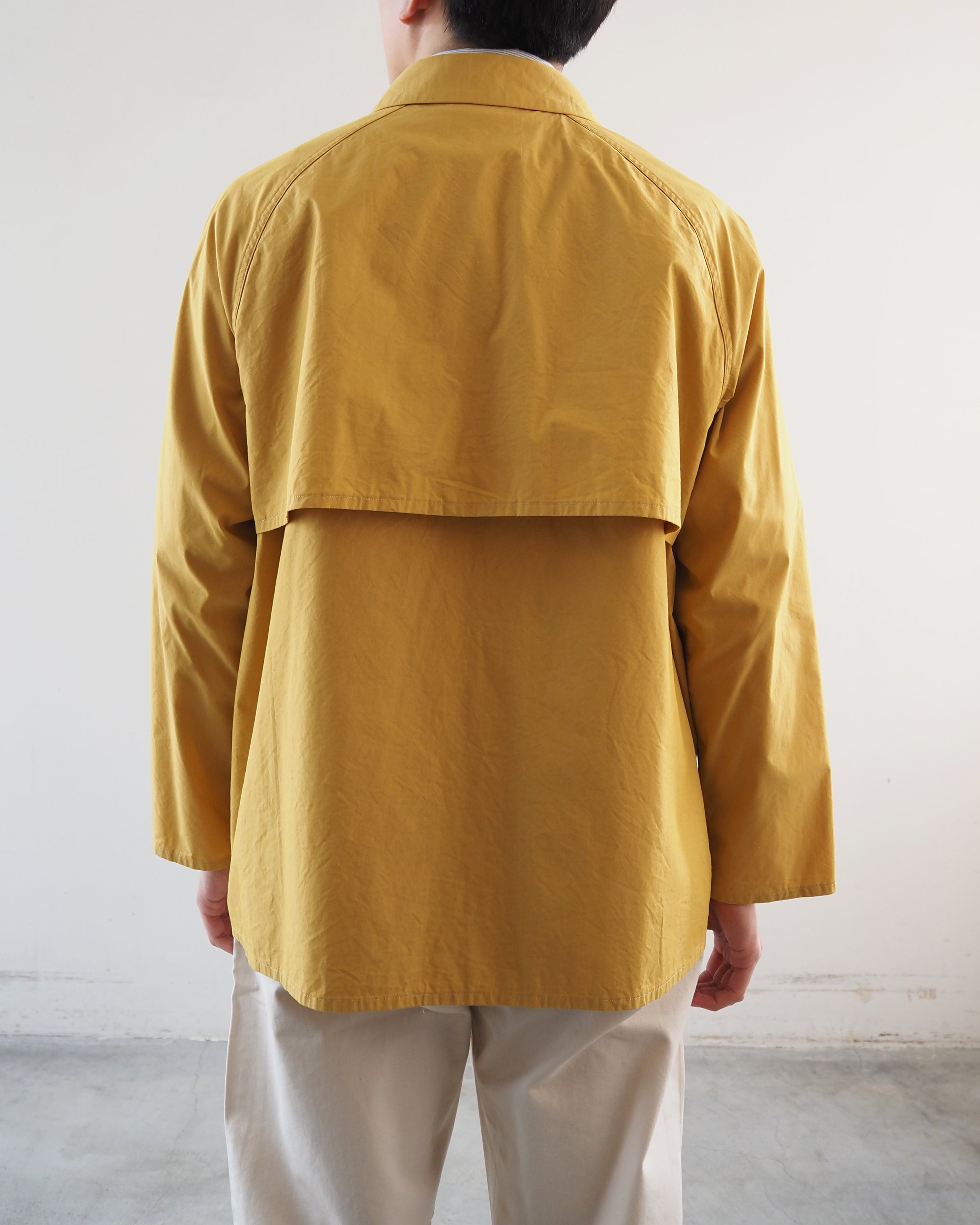 Zip & Button Coat Short, Kusaki Yellow