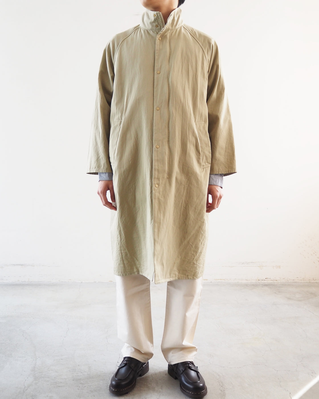 Zip coat stand collar, Beige