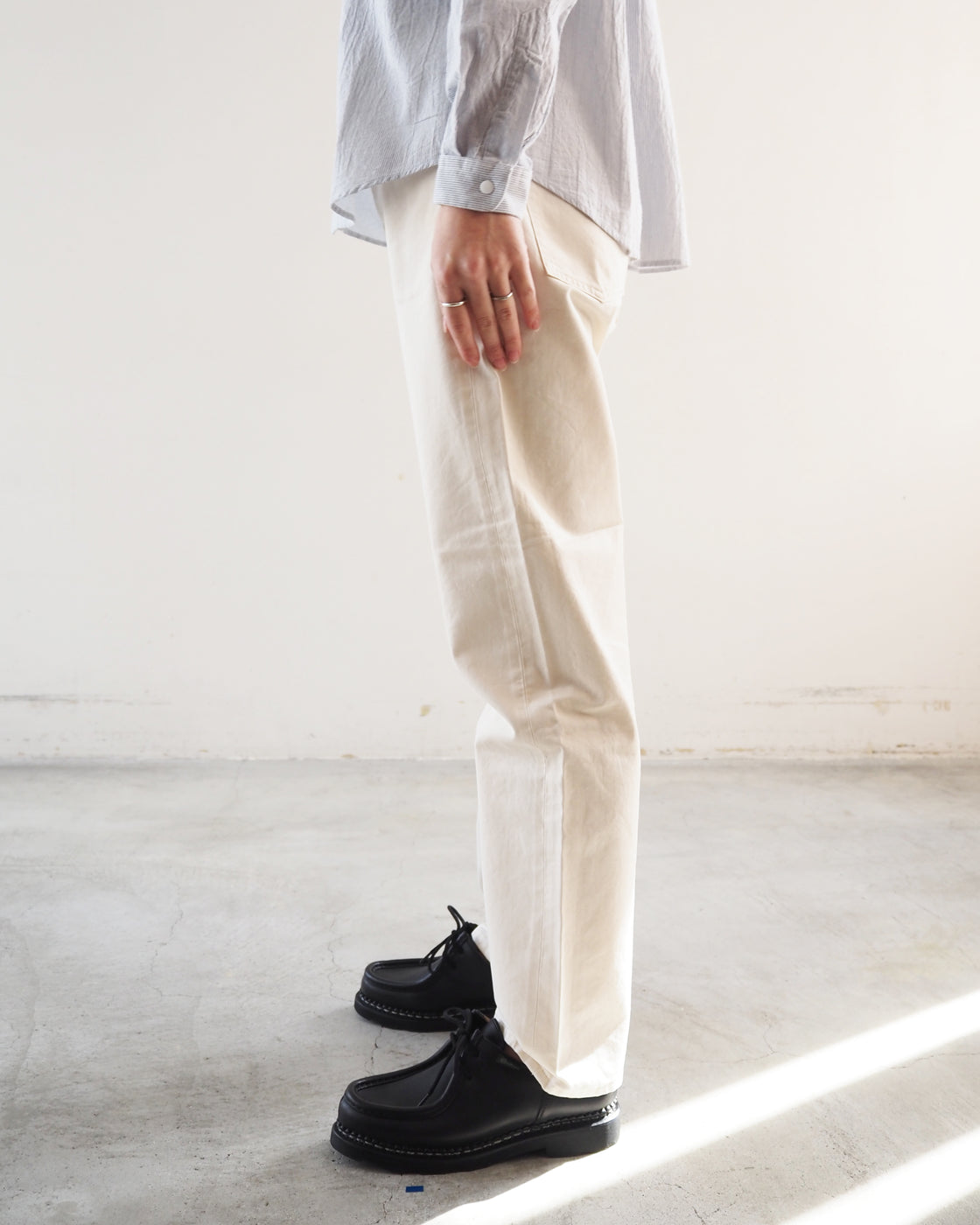 Wide tapered pants, Natural