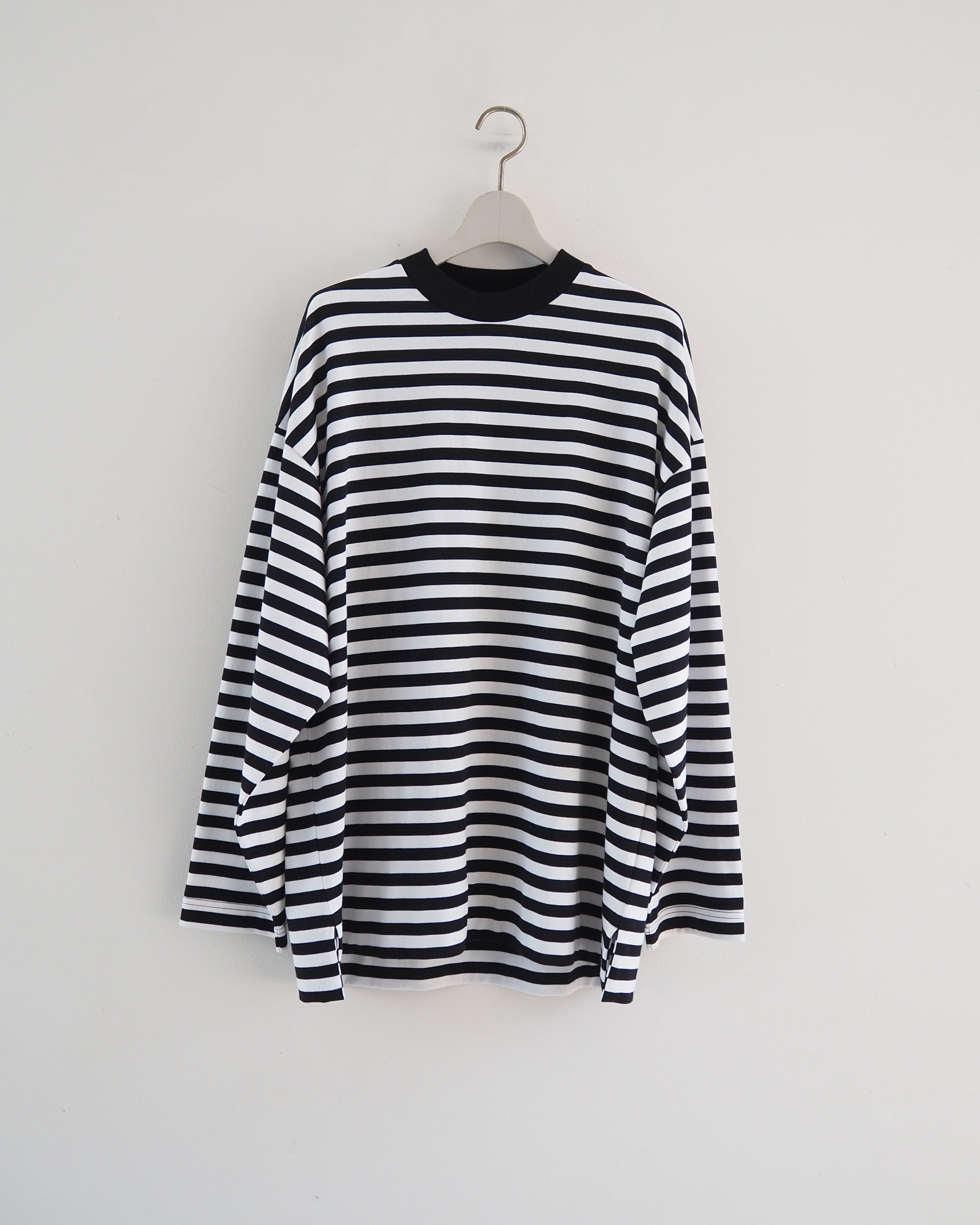 Box Tee Long Sleeve, Black x White
