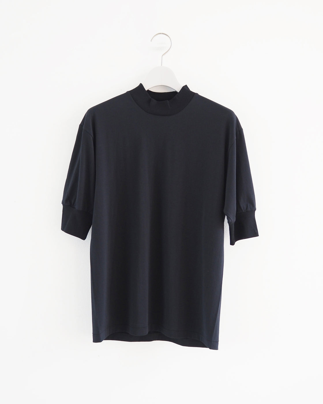 ALWEL Mock Neck Half Sleeve Tee, Black