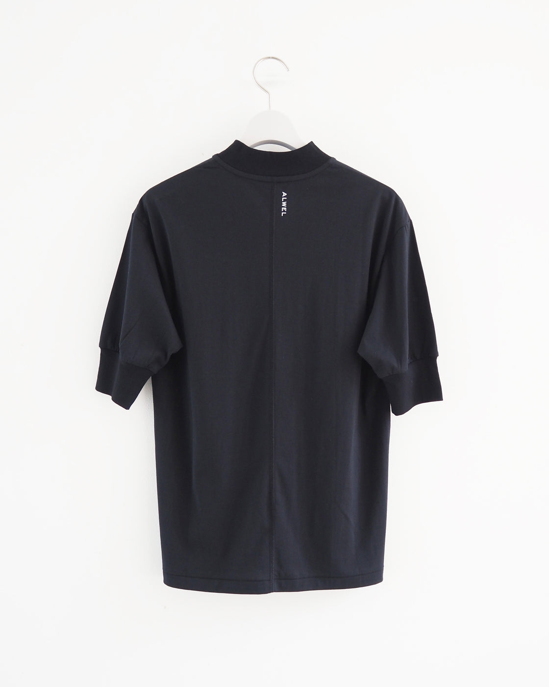 ALWEL Mock Neck Half Sleeve Tee, Black
