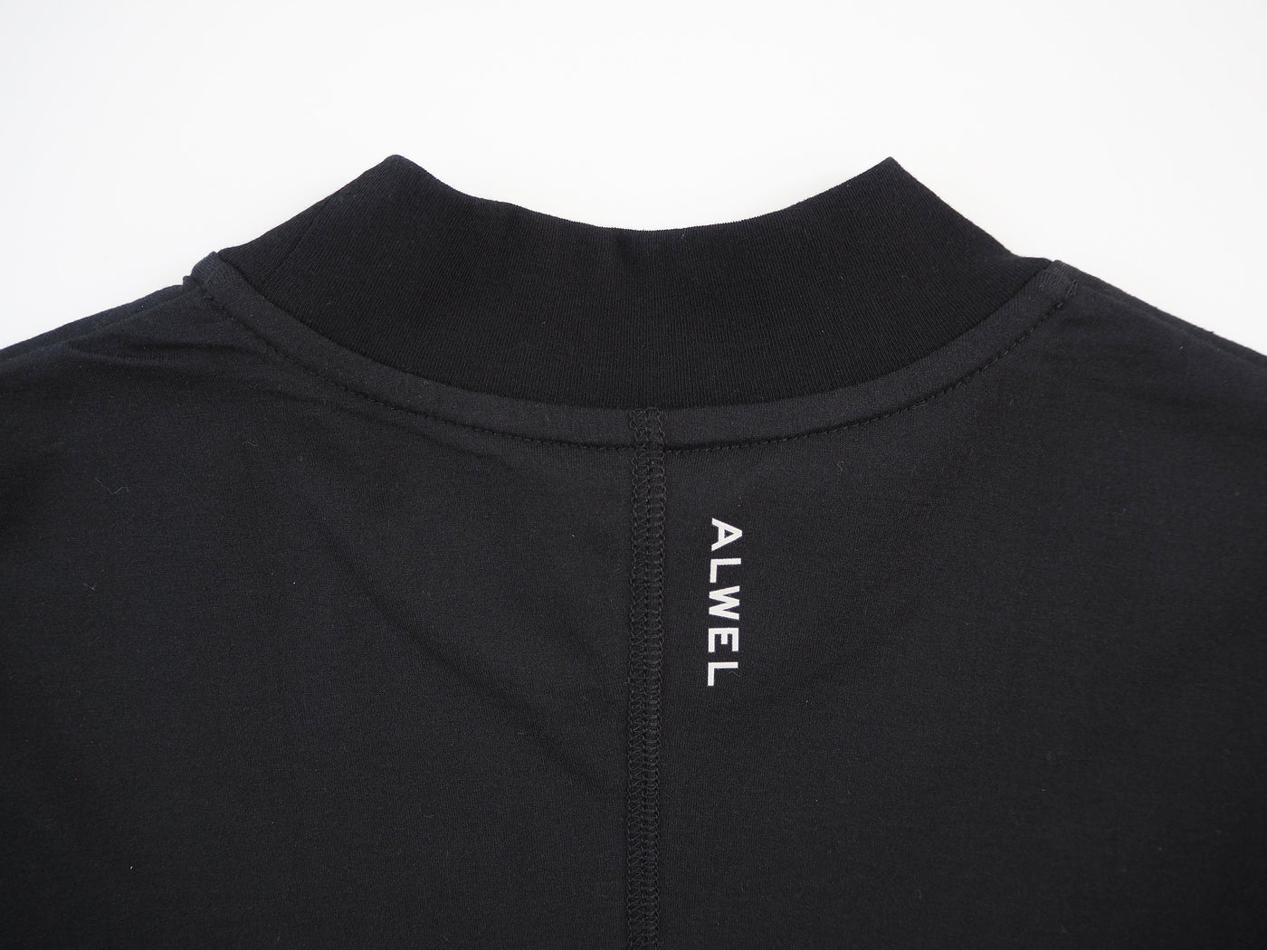 ALWEL Mock Neck Half Sleeve Tee, Black