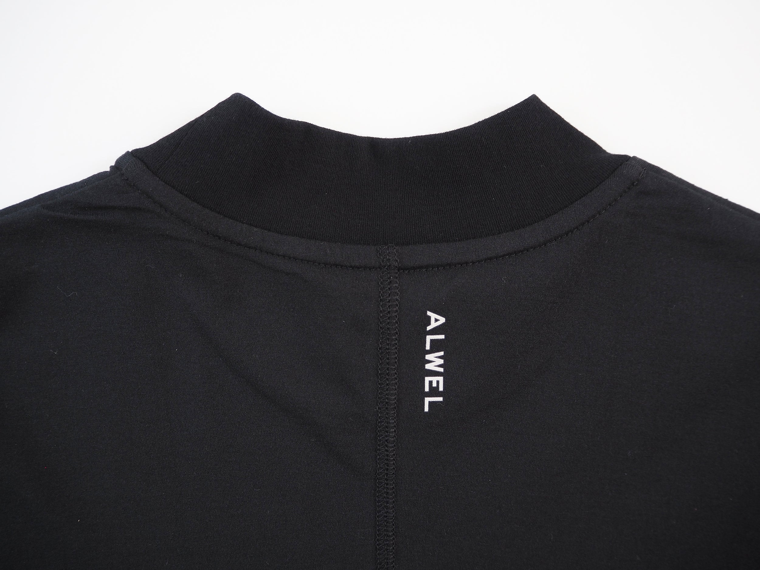 ALWEL Mock Neck Half Sleeve Tee, Black