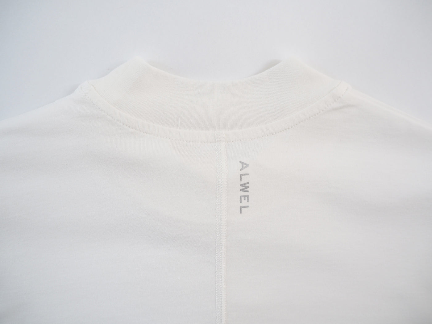 Mock Neck Half Sleeve Tee, White