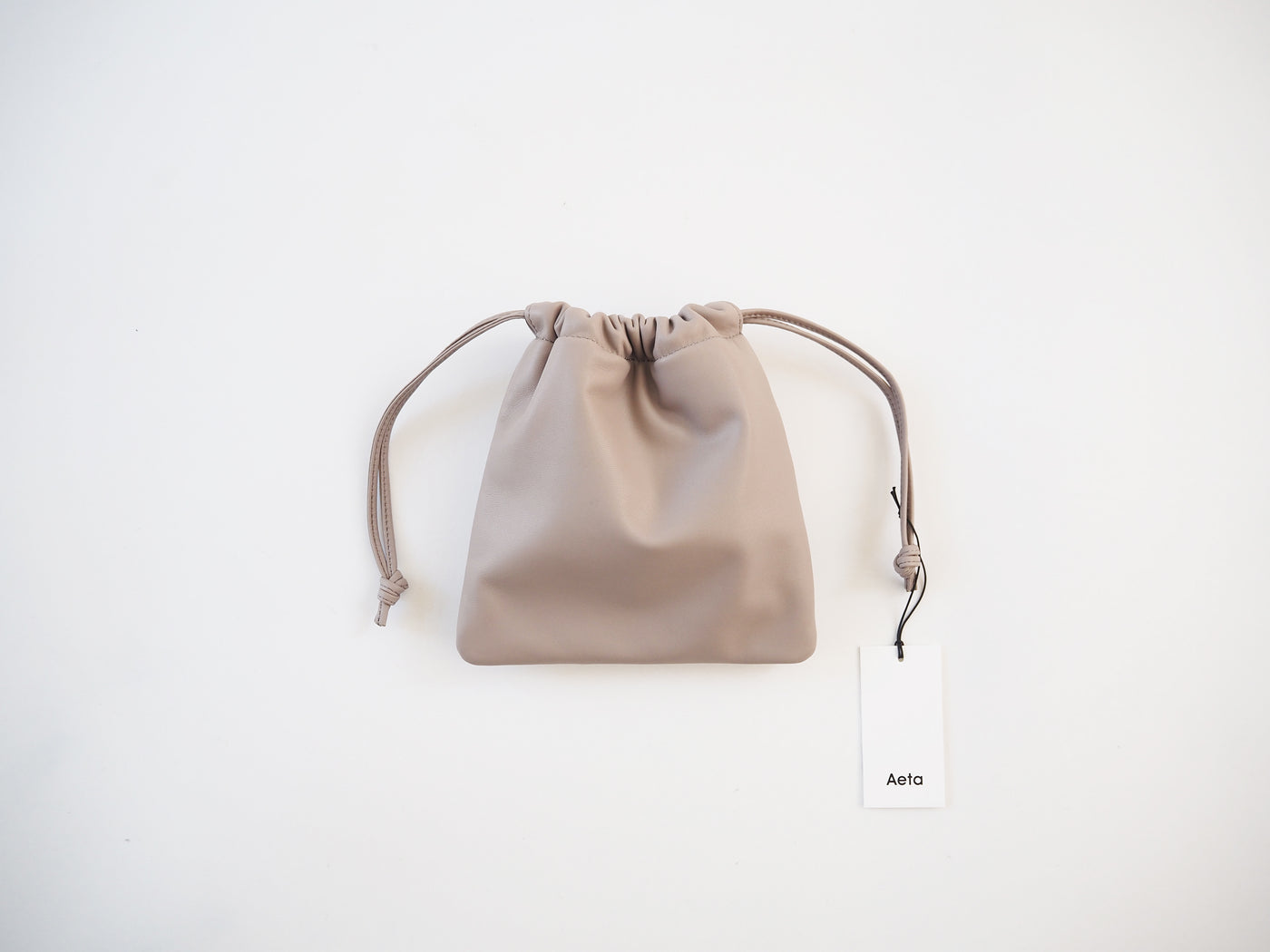 Drawstring pouch, Gray Beige